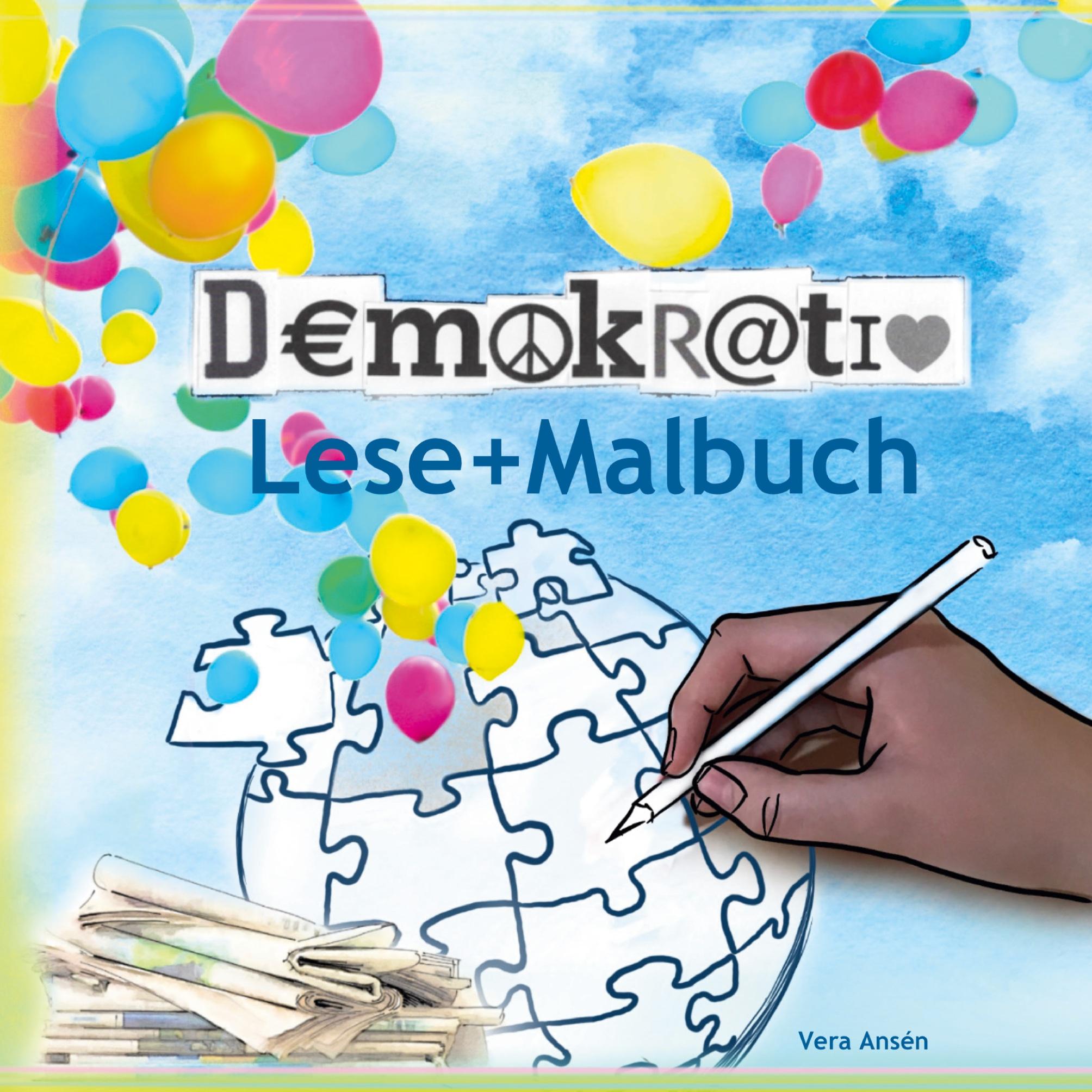 Demokratie Lese-Malbuch