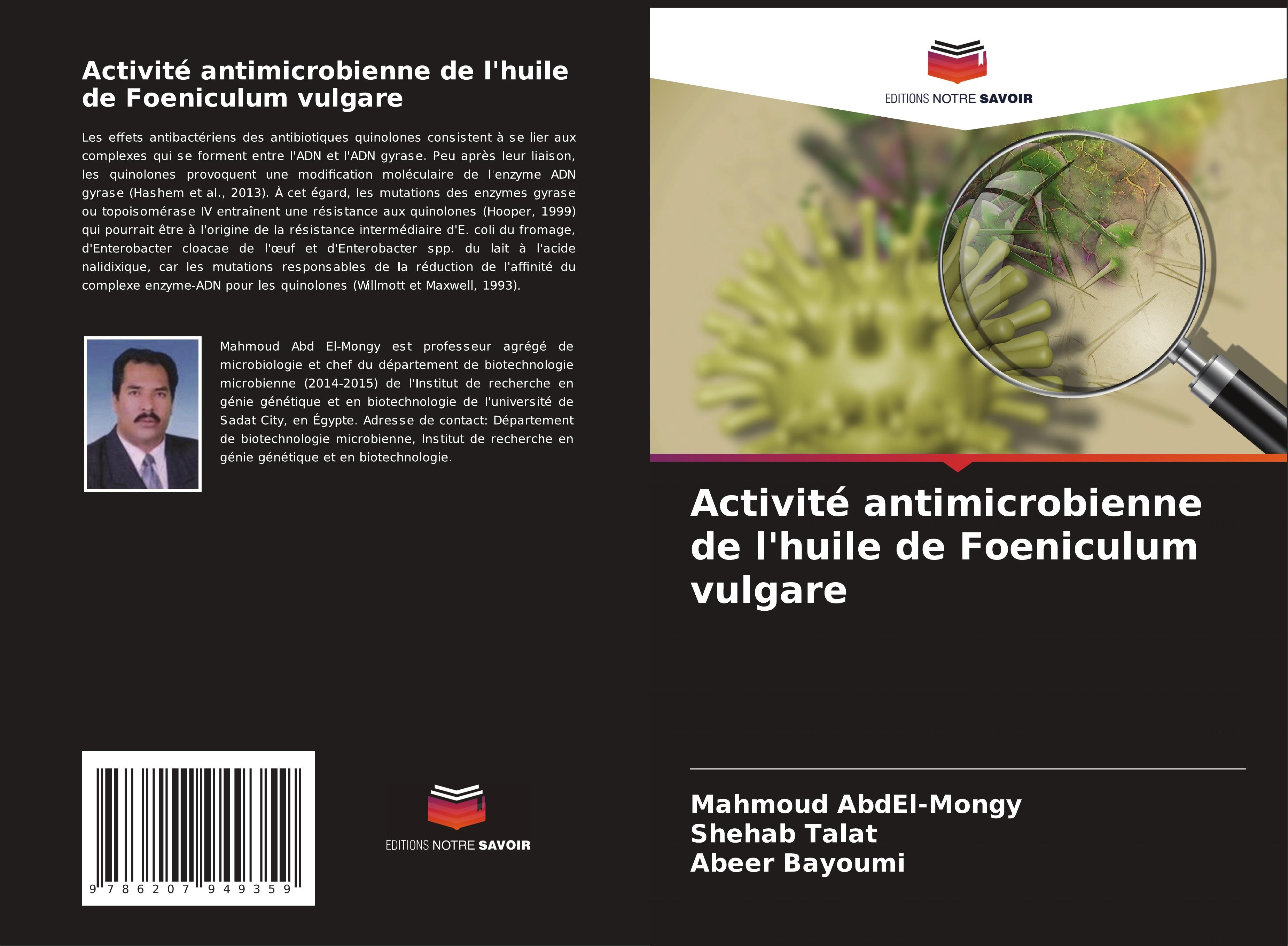 Activité antimicrobienne de l'huile de Foeniculum vulgare