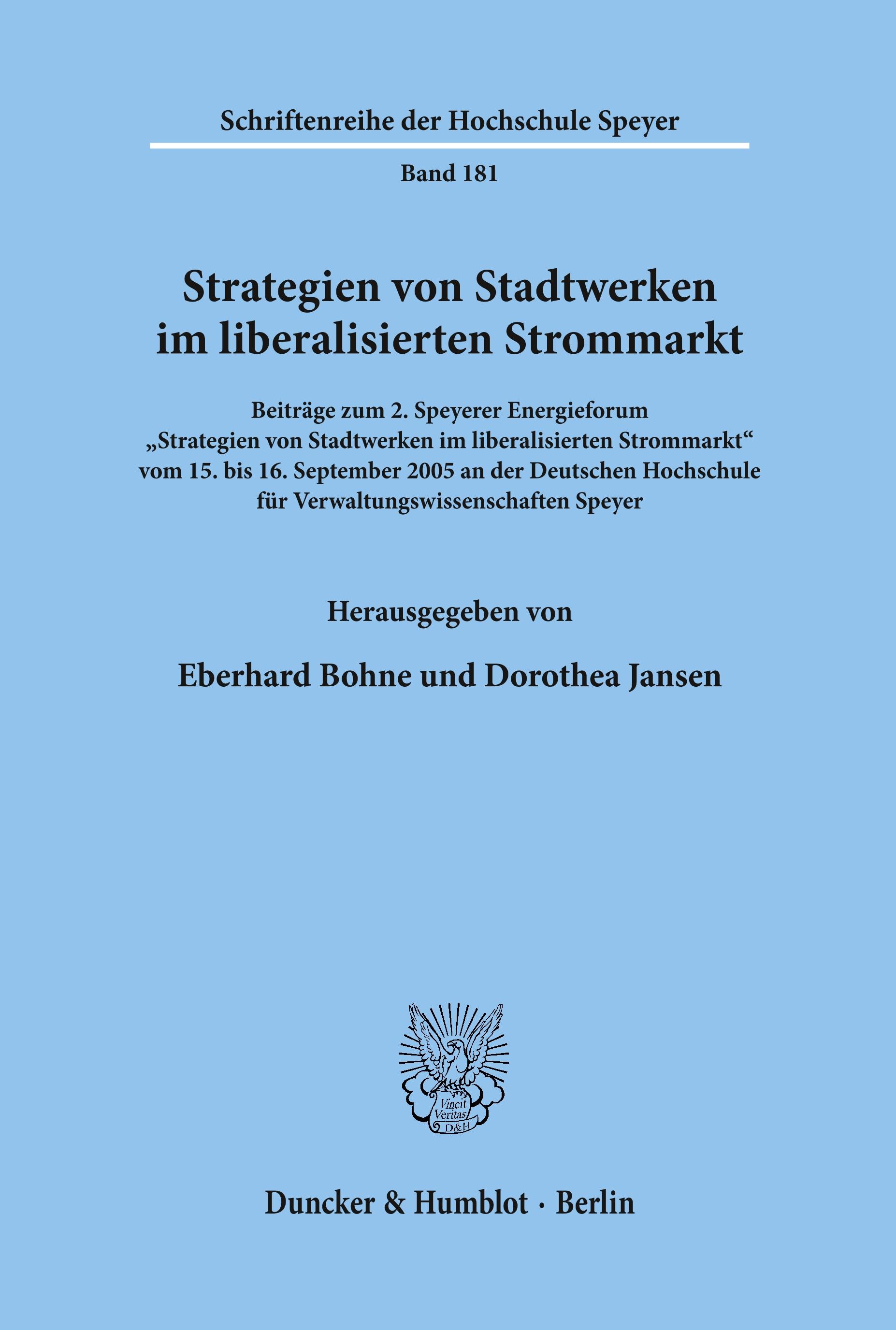 Strategien von Stadtwerken im liberalisierten Strommarkt.