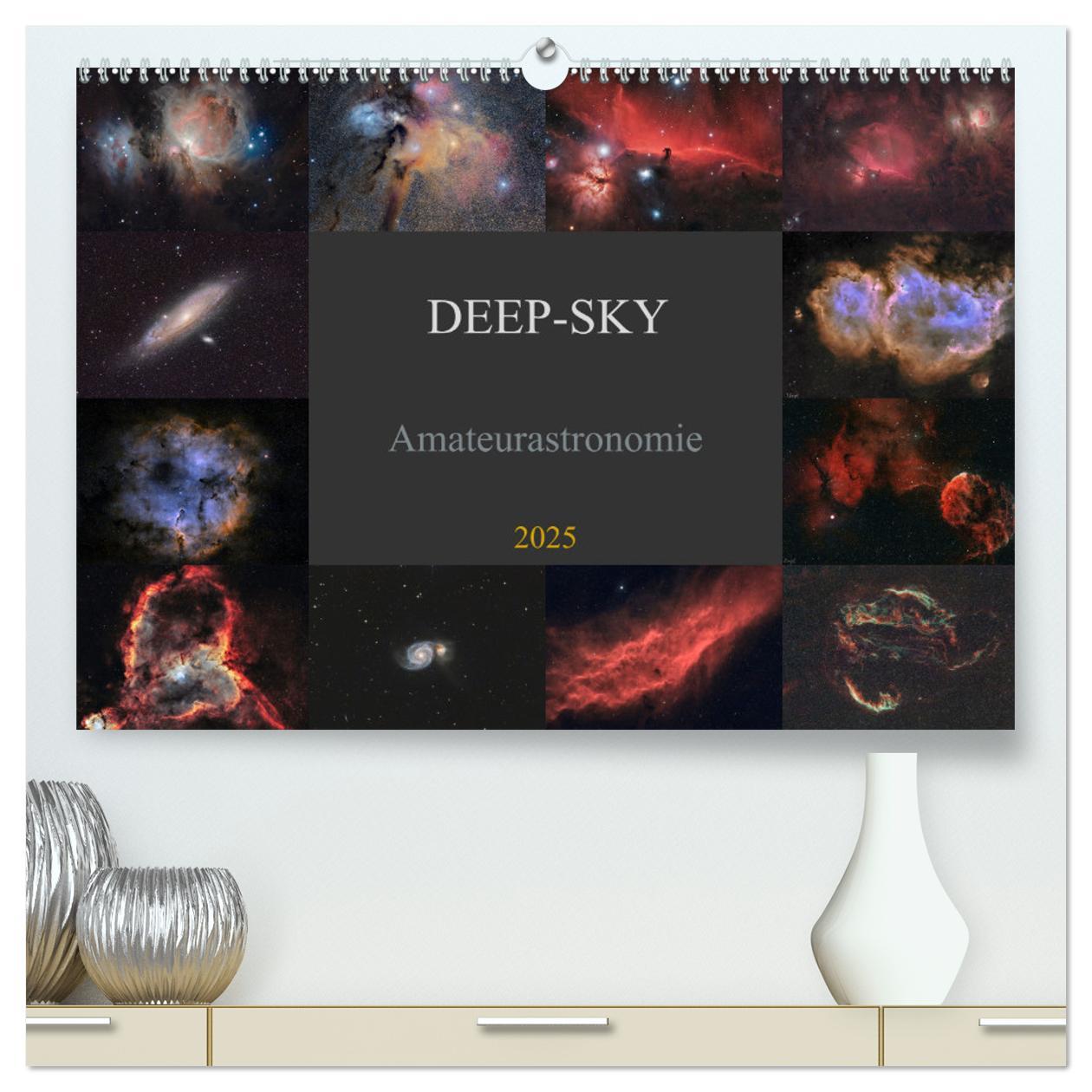 Deep-Sky Amateurastronomie (hochwertiger Premium Wandkalender 2025 DIN A2 quer), Kunstdruck in Hochglanz