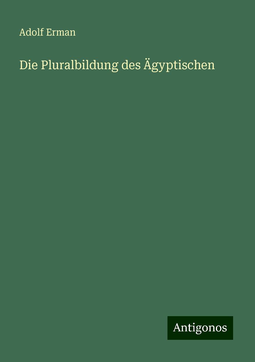 Die Pluralbildung des Ägyptischen