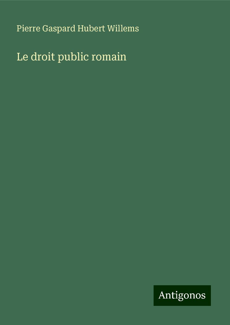 Le droit public romain