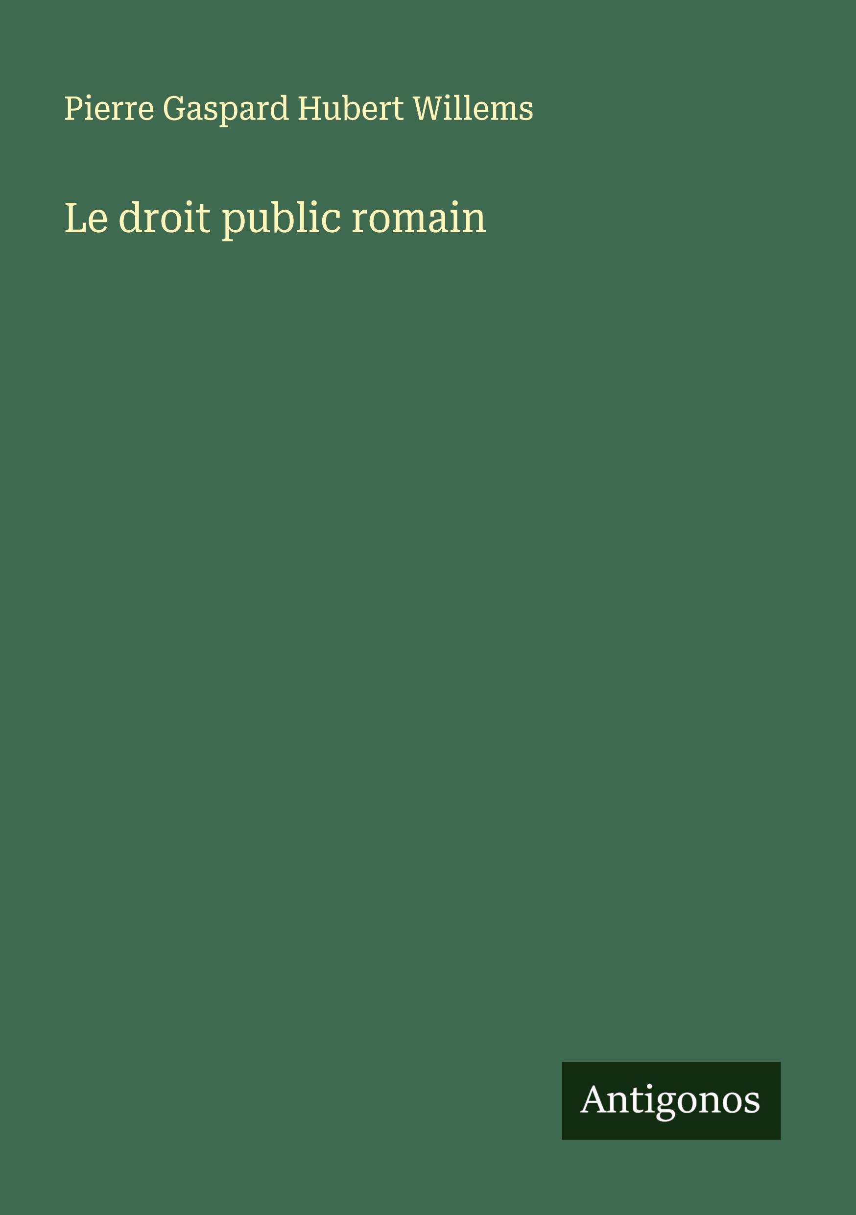 Le droit public romain