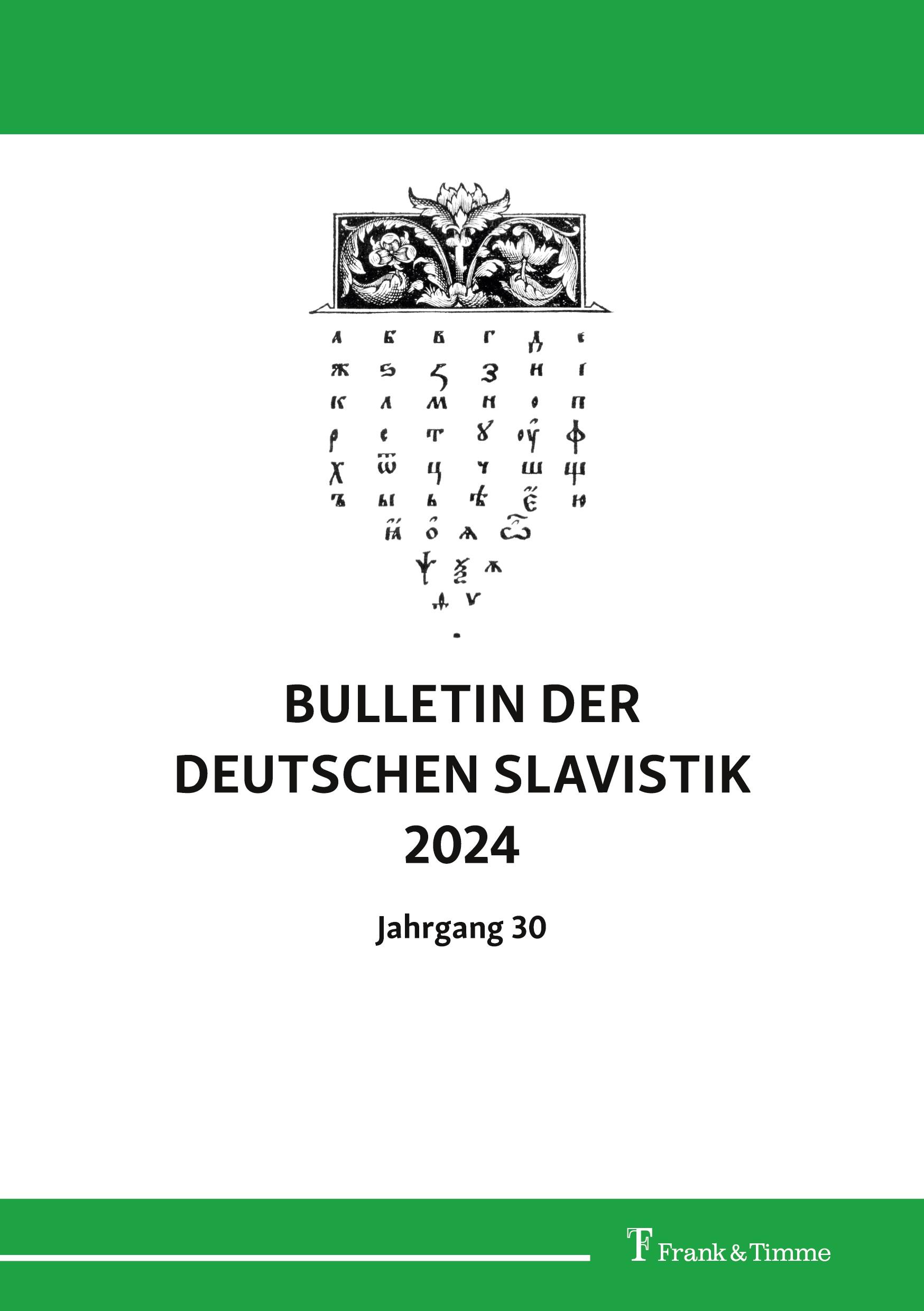 Bulletin der deutschen Slavistik 2024