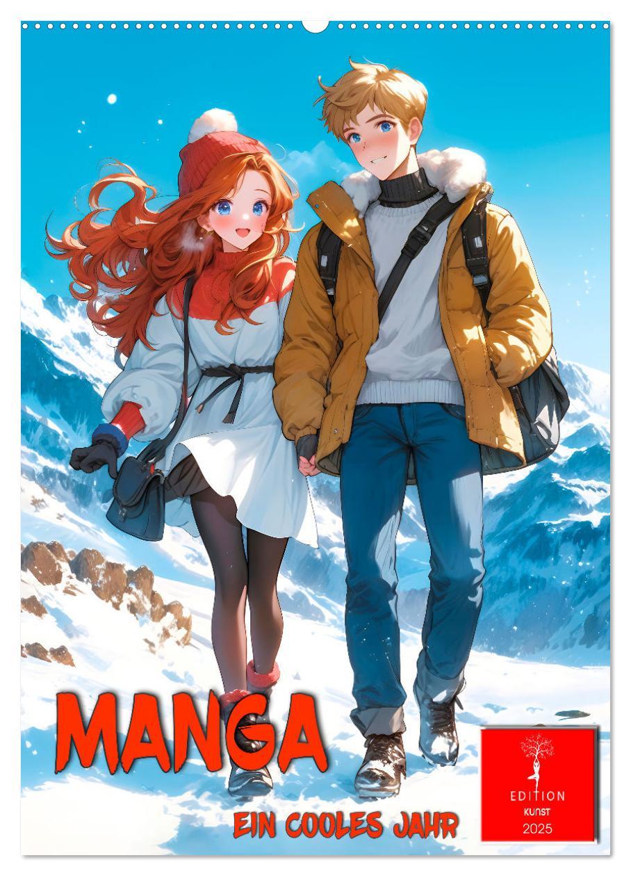 Manga - ein cooles Jahr (Wandkalender 2025 DIN A2 hoch), CALVENDO Monatskalender