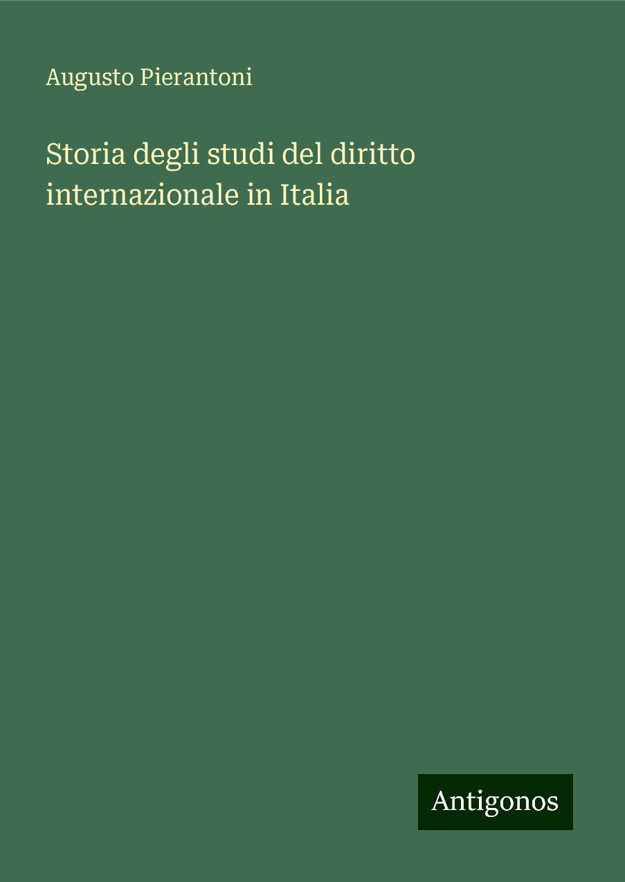 Storia degli studi del diritto internazionale in Italia