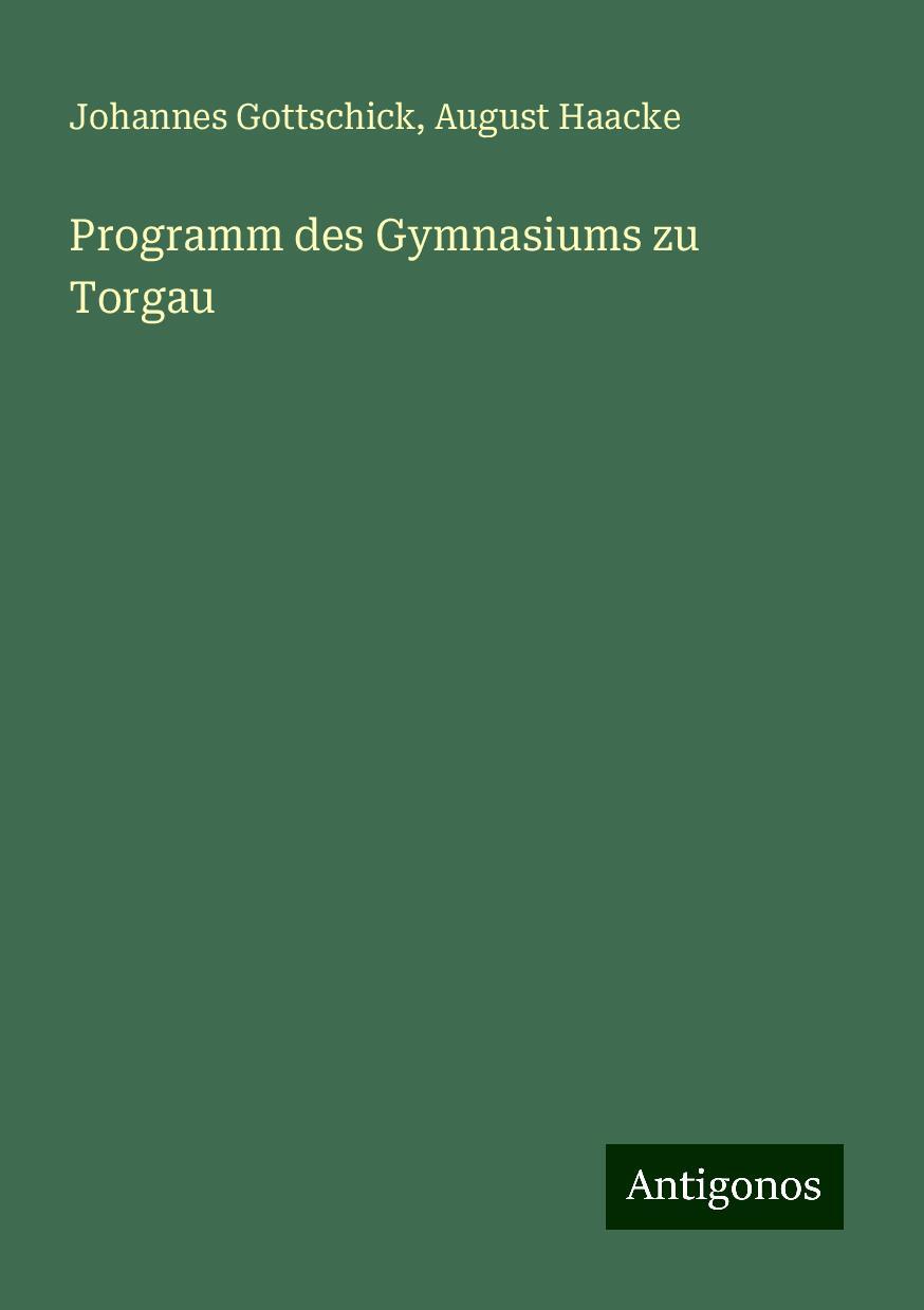 Programm des Gymnasiums zu Torgau