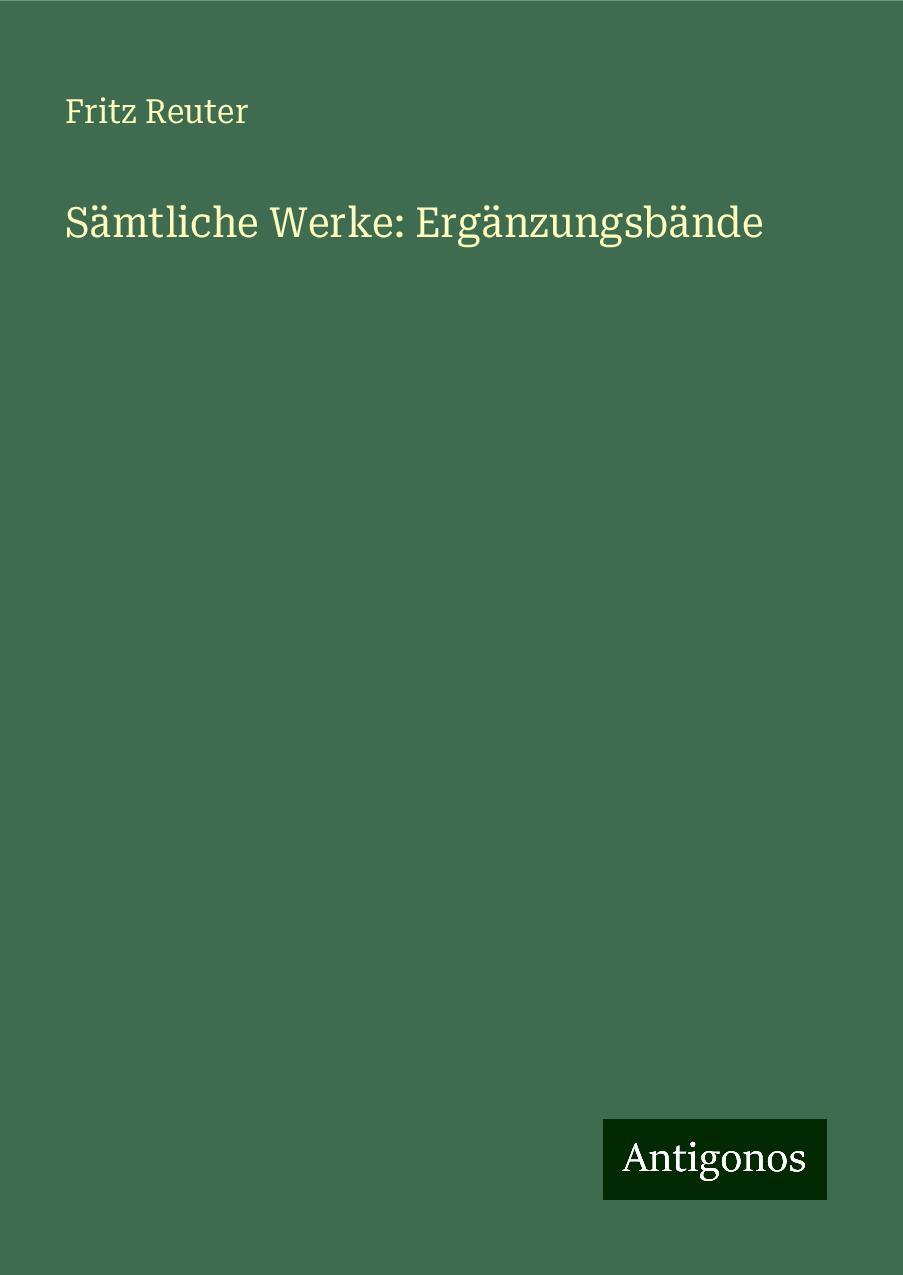 Sämtliche Werke: Ergänzungsbände