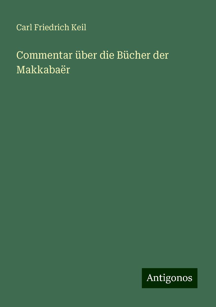 Commentar über die Bücher der Makkabaër