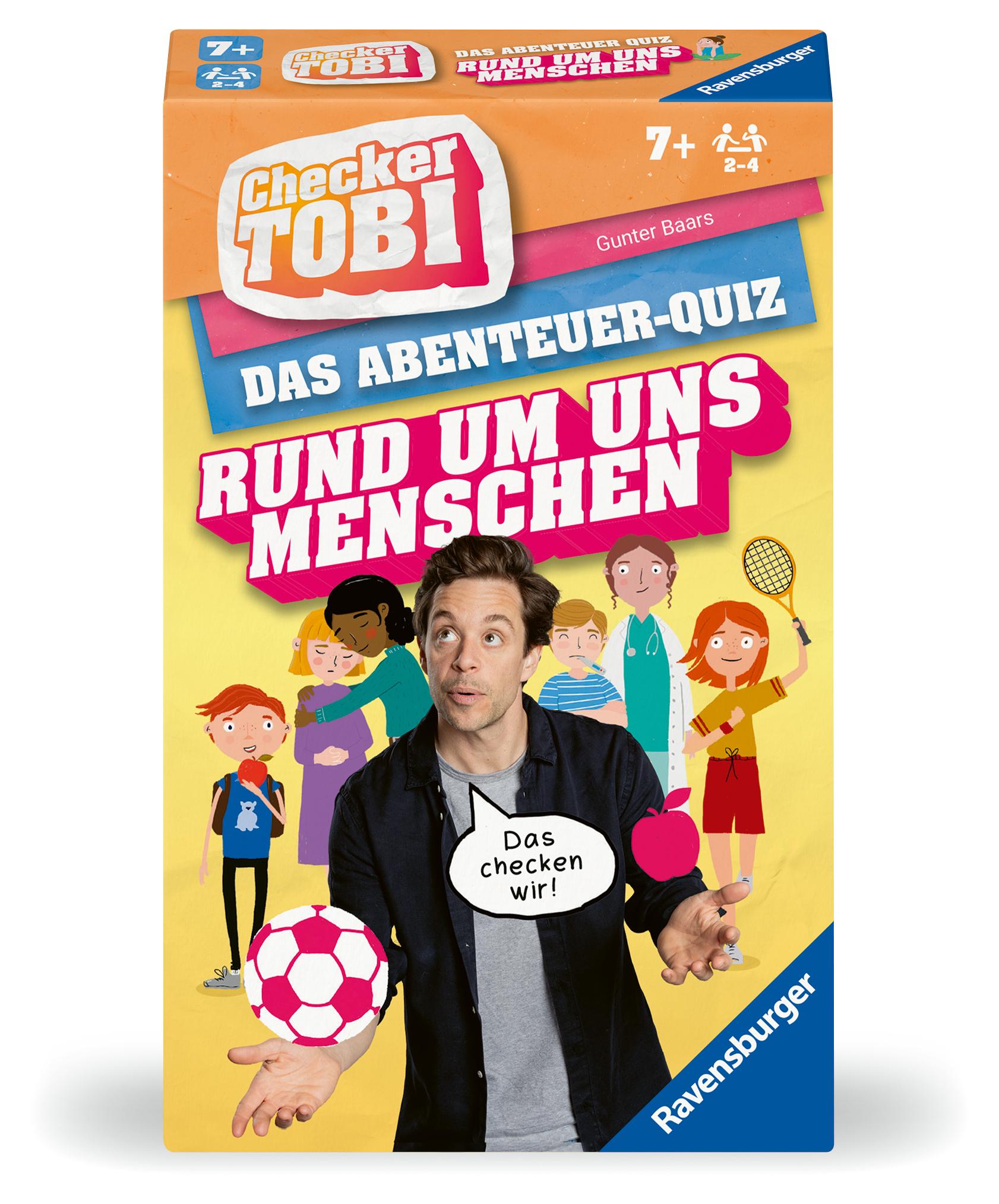 Ravensburger 22493 - Checker Tobi Rund um uns Menschen - Das Abenteuerquiz für Kinder ab 7 Jahren, Quiz & Mitmachspiel für Kinder und Familien, für 2-4 Spieler