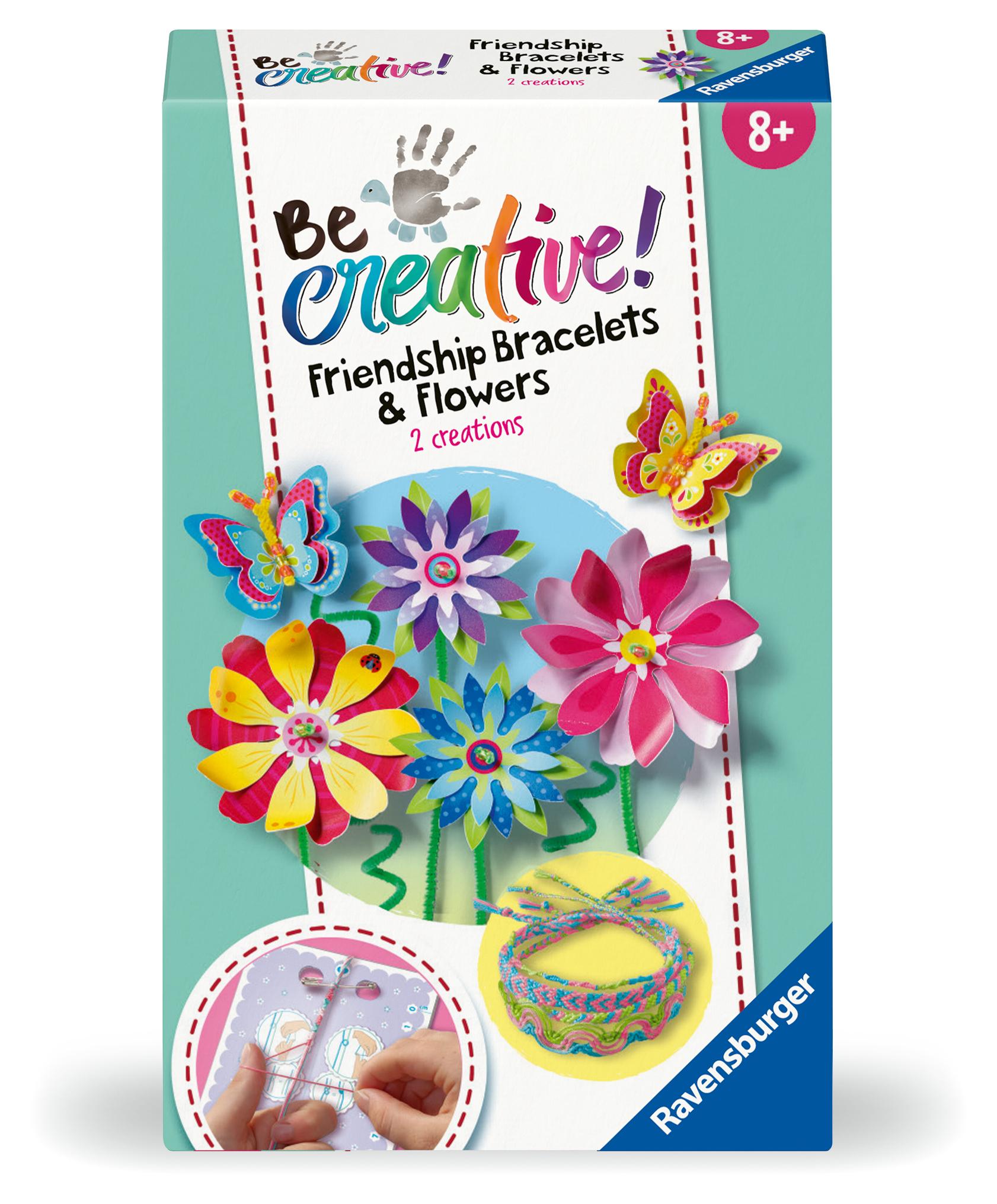 Ravensburger BeCreative 23963 Freundschaftsbändchen & Blumen Bastelset, DIY für Kinder ab 8 Jahren