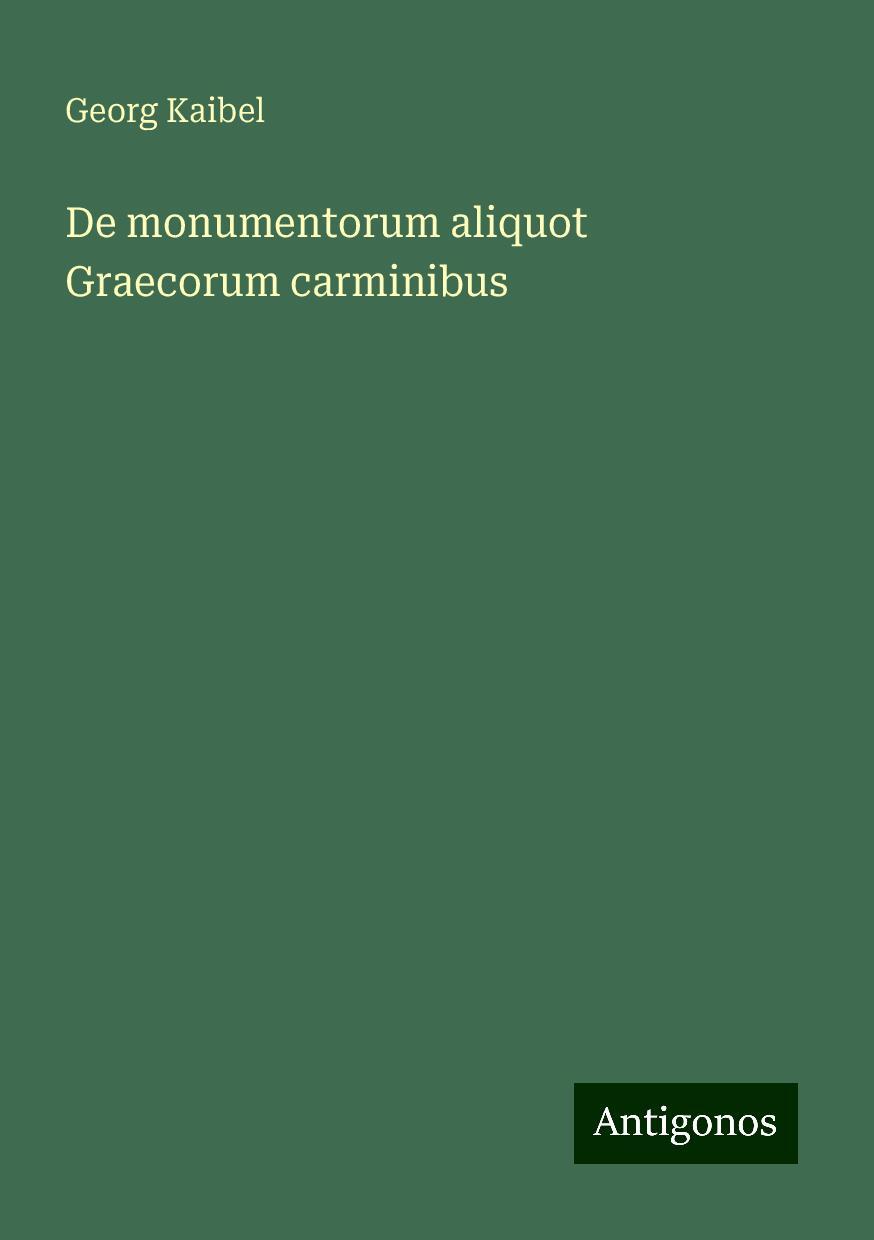 De monumentorum aliquot Graecorum carminibus