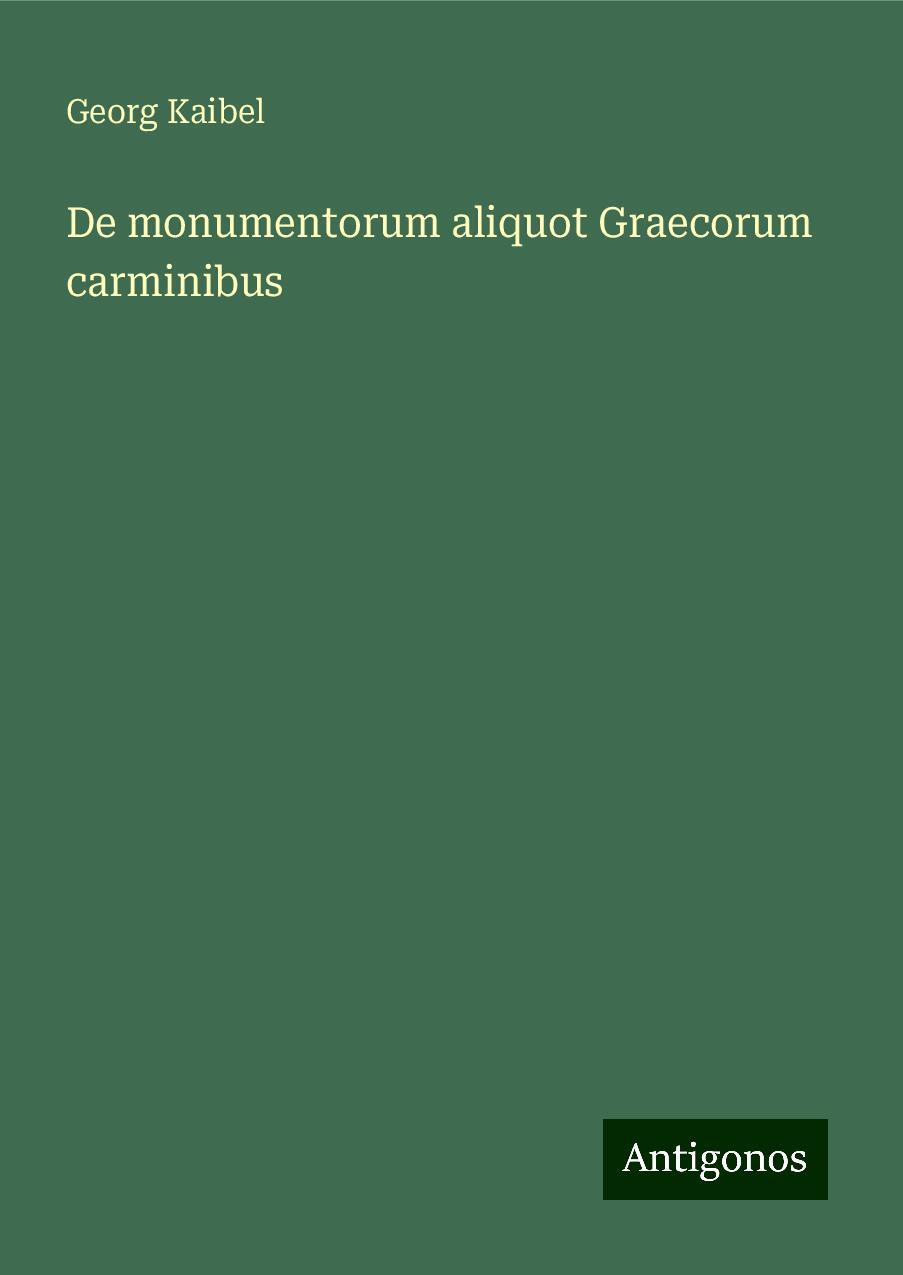 De monumentorum aliquot Graecorum carminibus