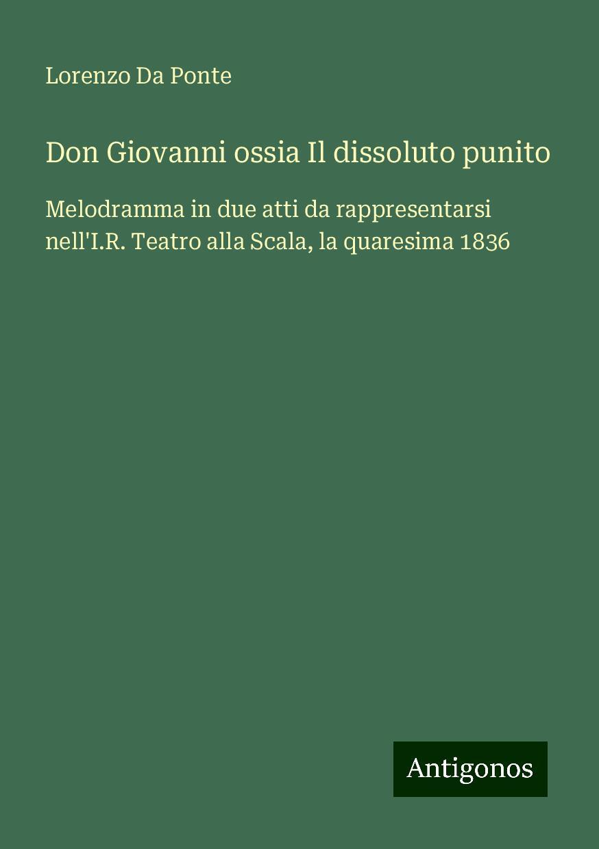 Don Giovanni ossia Il dissoluto punito