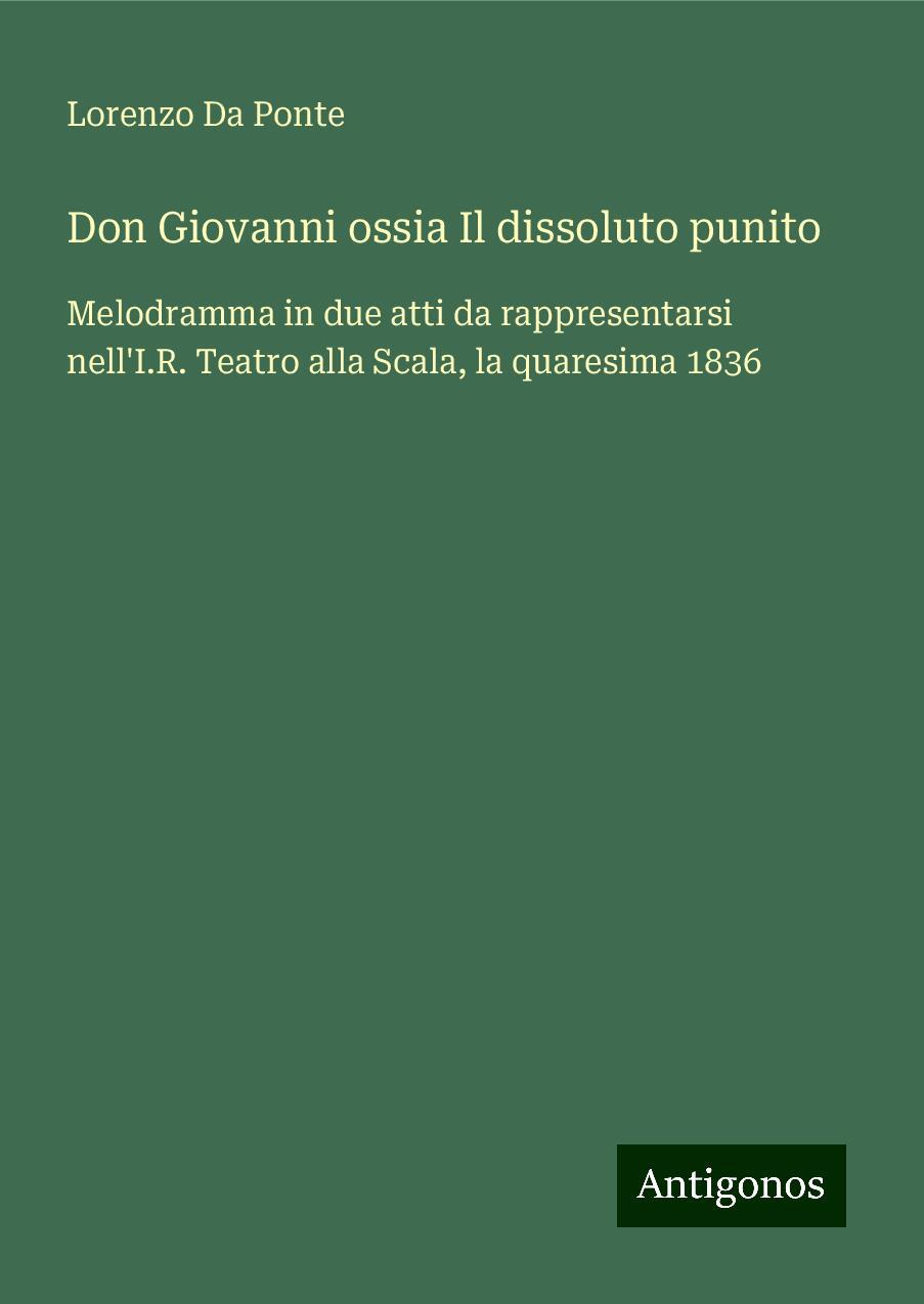 Don Giovanni ossia Il dissoluto punito