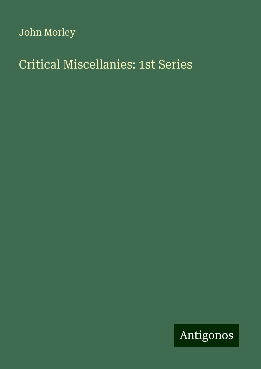 Critical Miscellanies: 1st Series