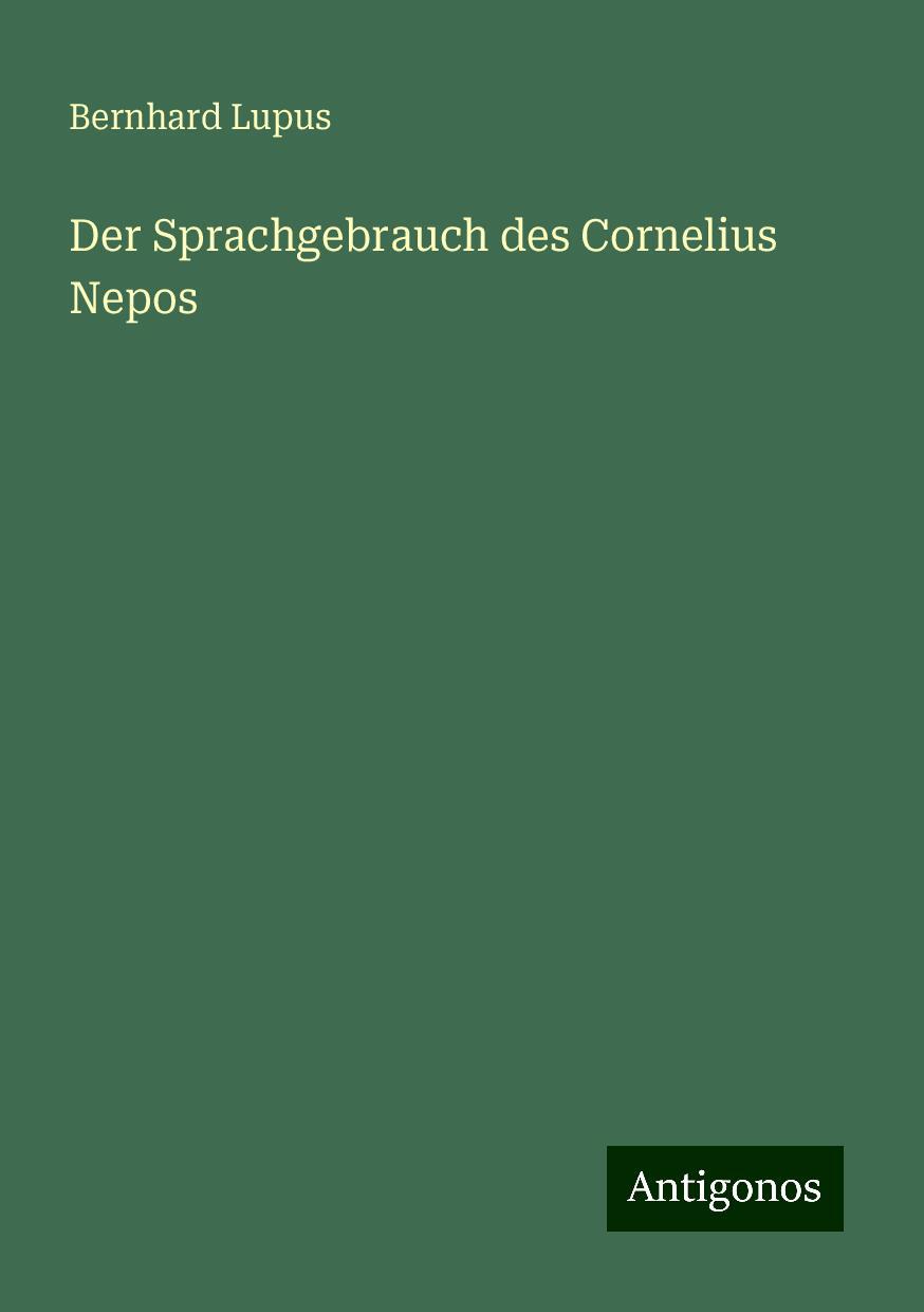 Der Sprachgebrauch des Cornelius Nepos