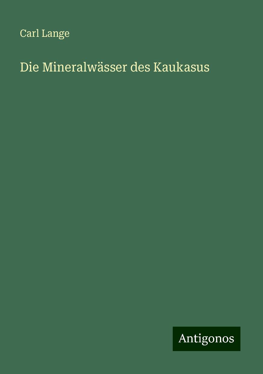 Die Mineralwässer des Kaukasus