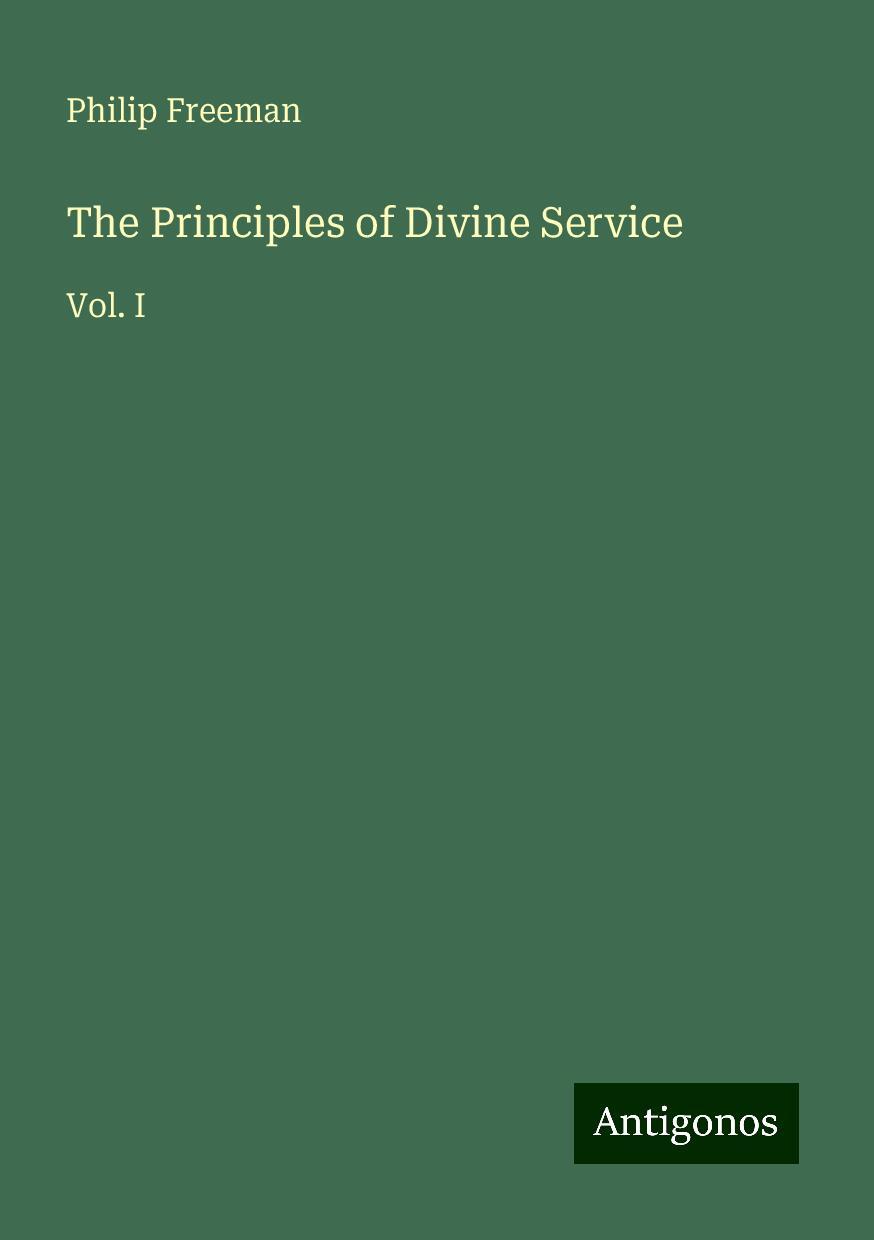 The Principles of Divine Service