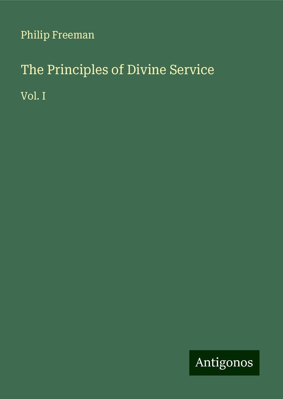 The Principles of Divine Service