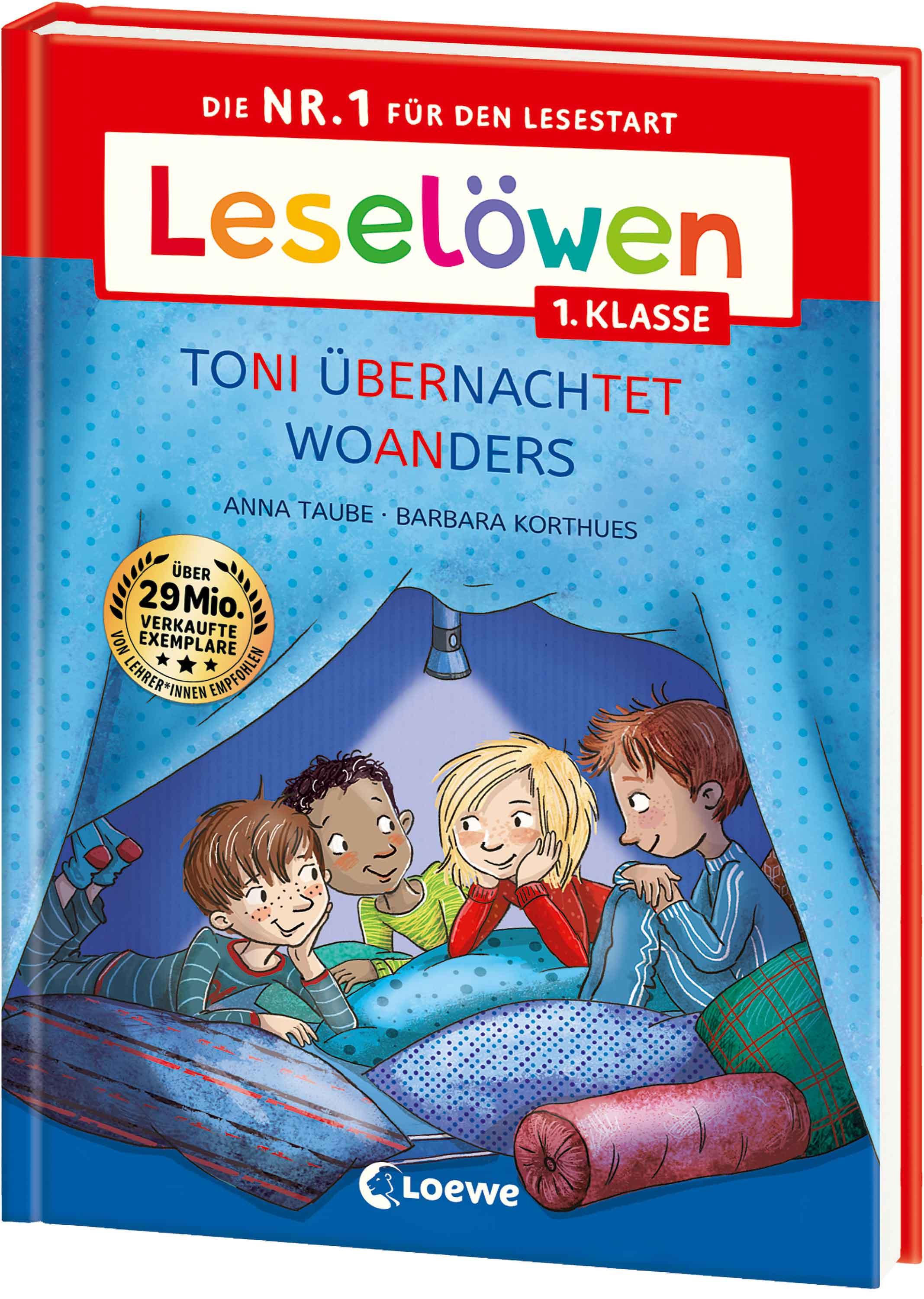 Leselöwen 1. Klasse - Toni übernachtet woanders (Großbuchstabenausgabe)