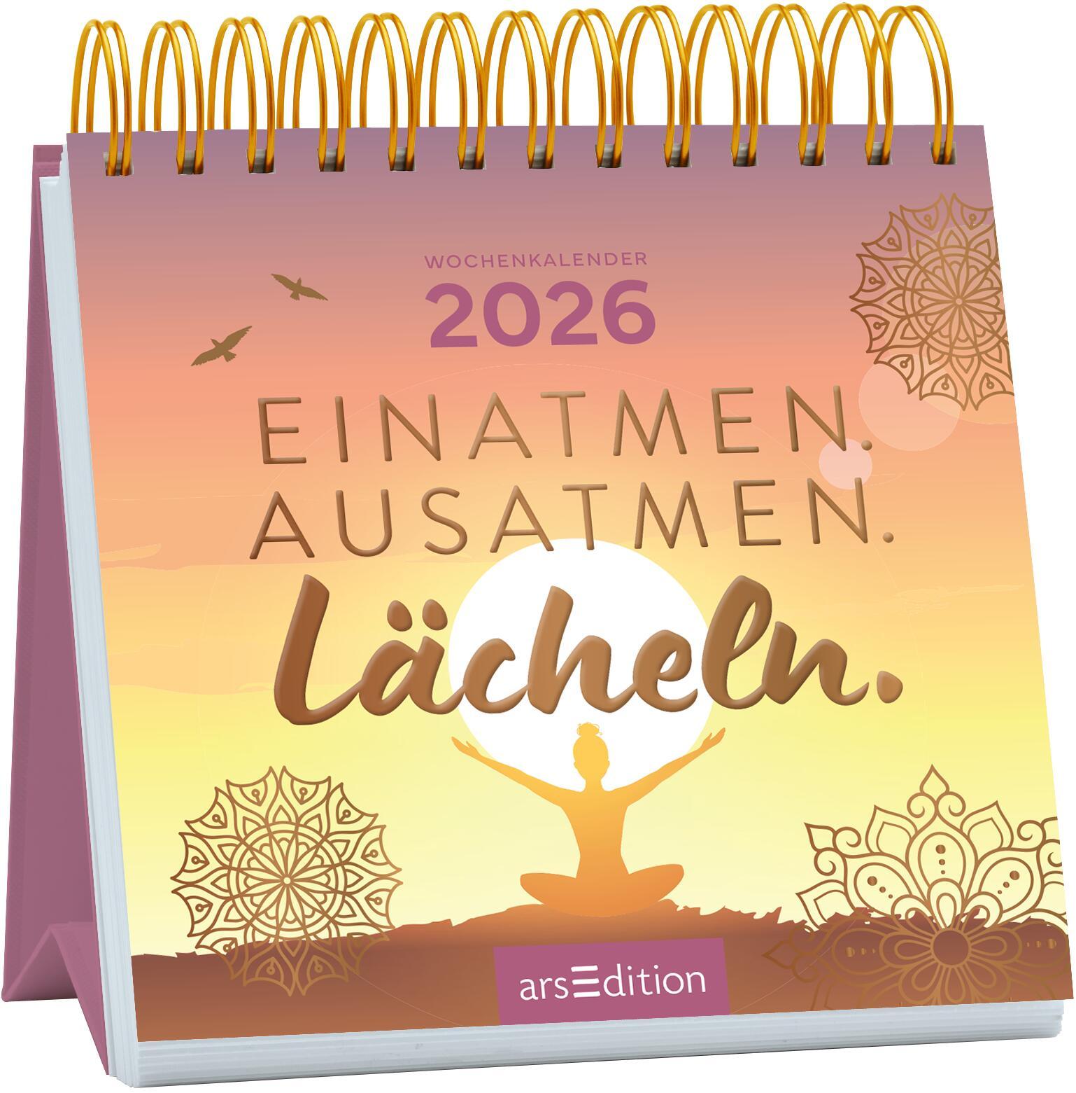 Mini-Wochenkalender Einatmen. Ausatmen. Lächeln. 2026