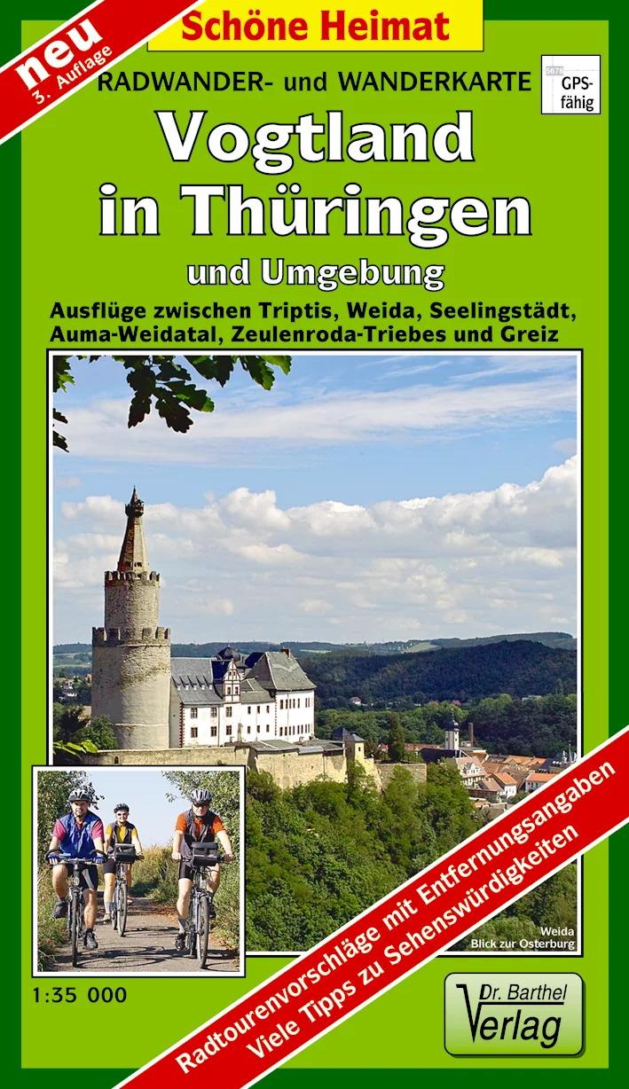 Radwander- und Wanderkarte Vogtland in Thüringen und Umgebung