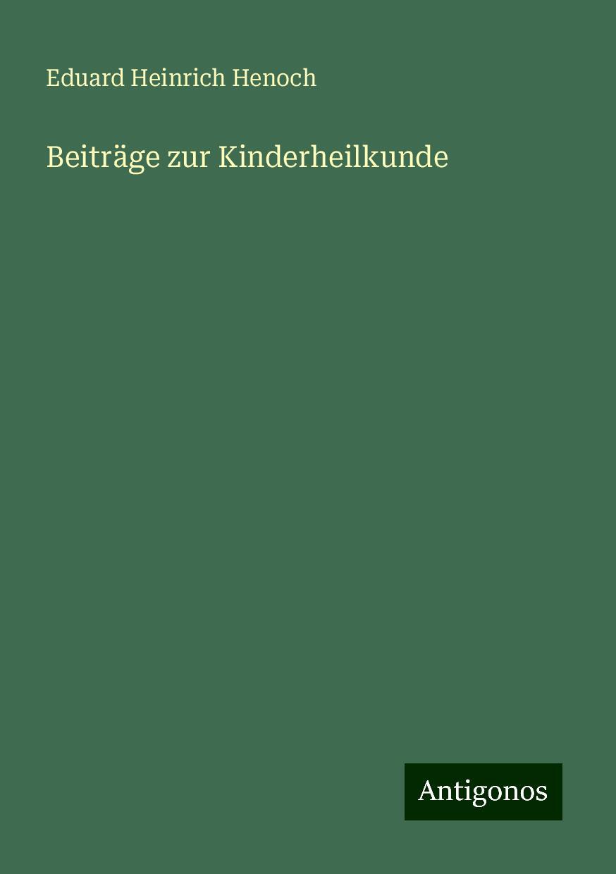 Beiträge zur Kinderheilkunde