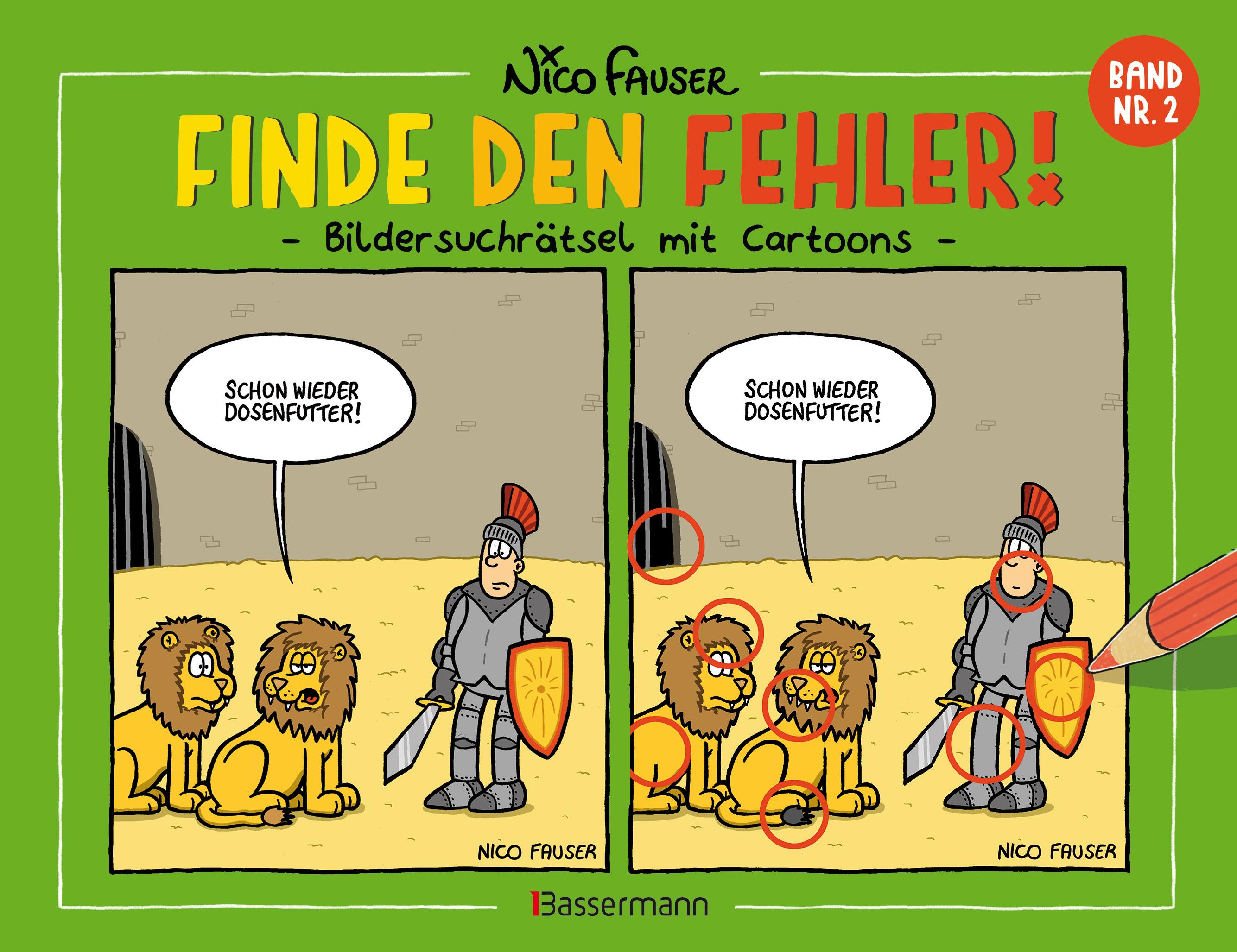 Finde den Fehler 2 - Bildersuchrätsel mit Cartoons