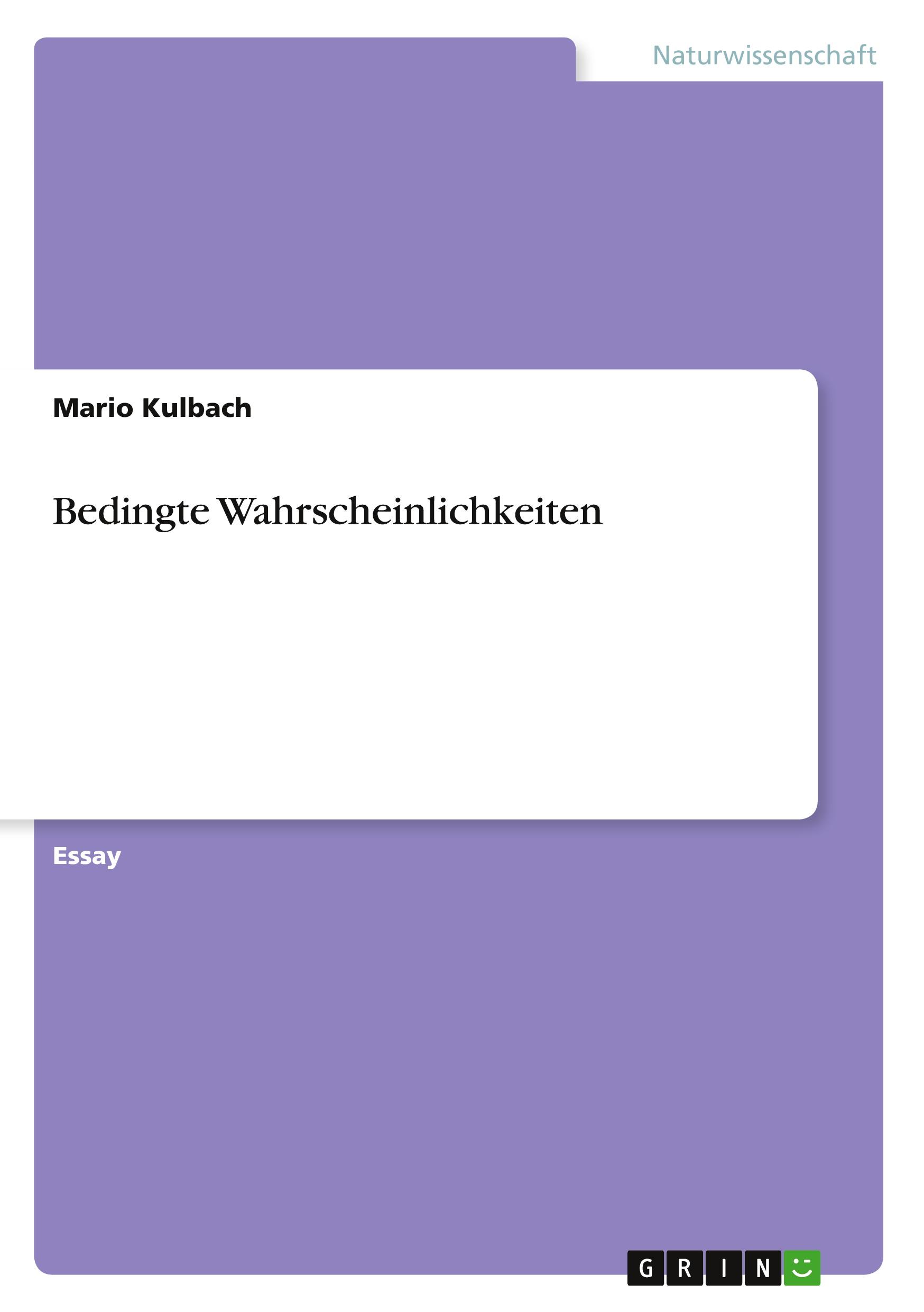 Bedingte Wahrscheinlichkeiten