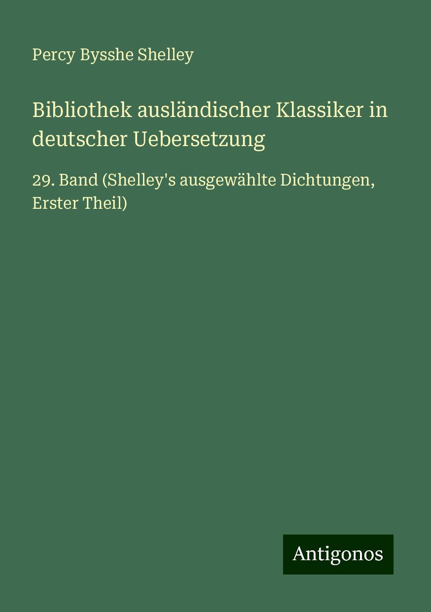 Bibliothek ausländischer Klassiker in deutscher Uebersetzung