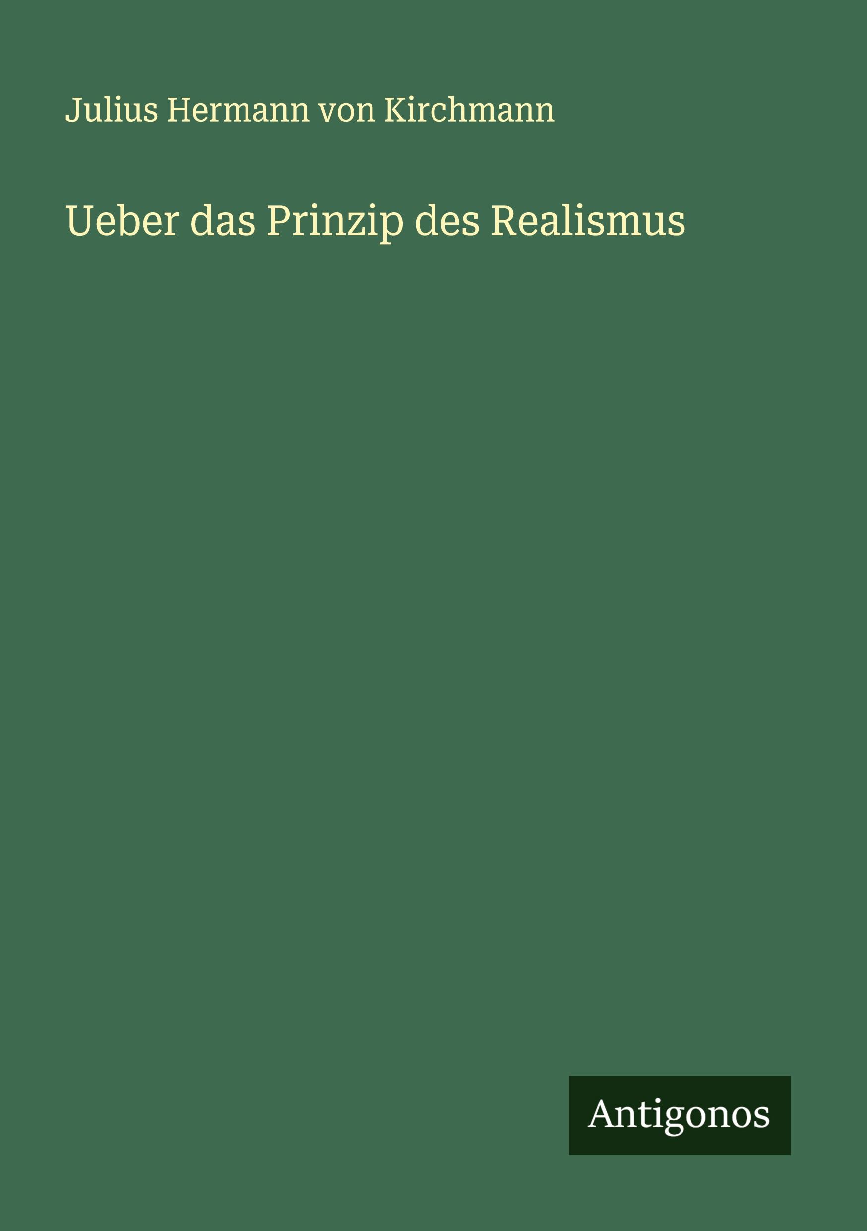 Ueber das Prinzip des Realismus