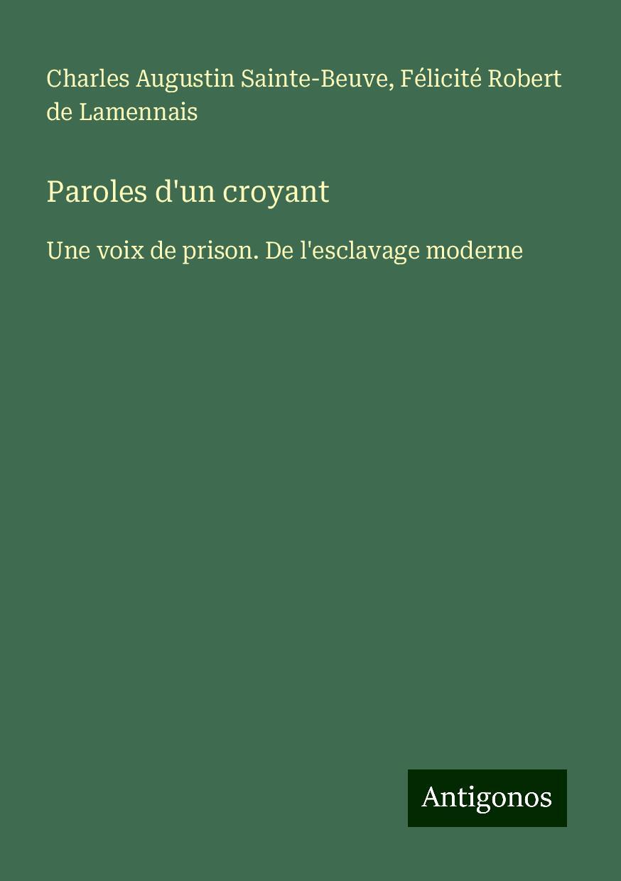 Paroles d'un croyant