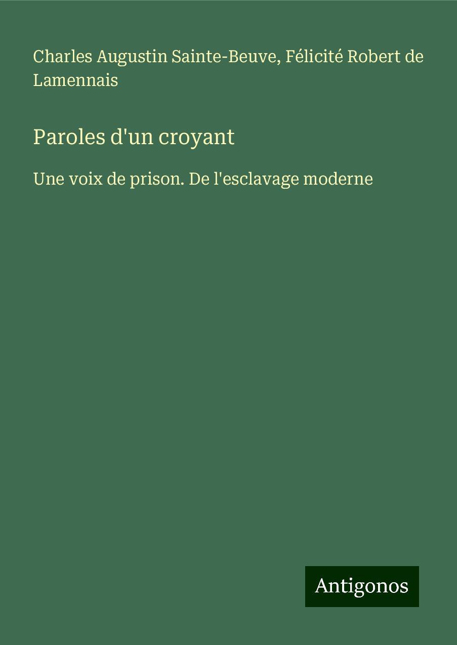 Paroles d'un croyant