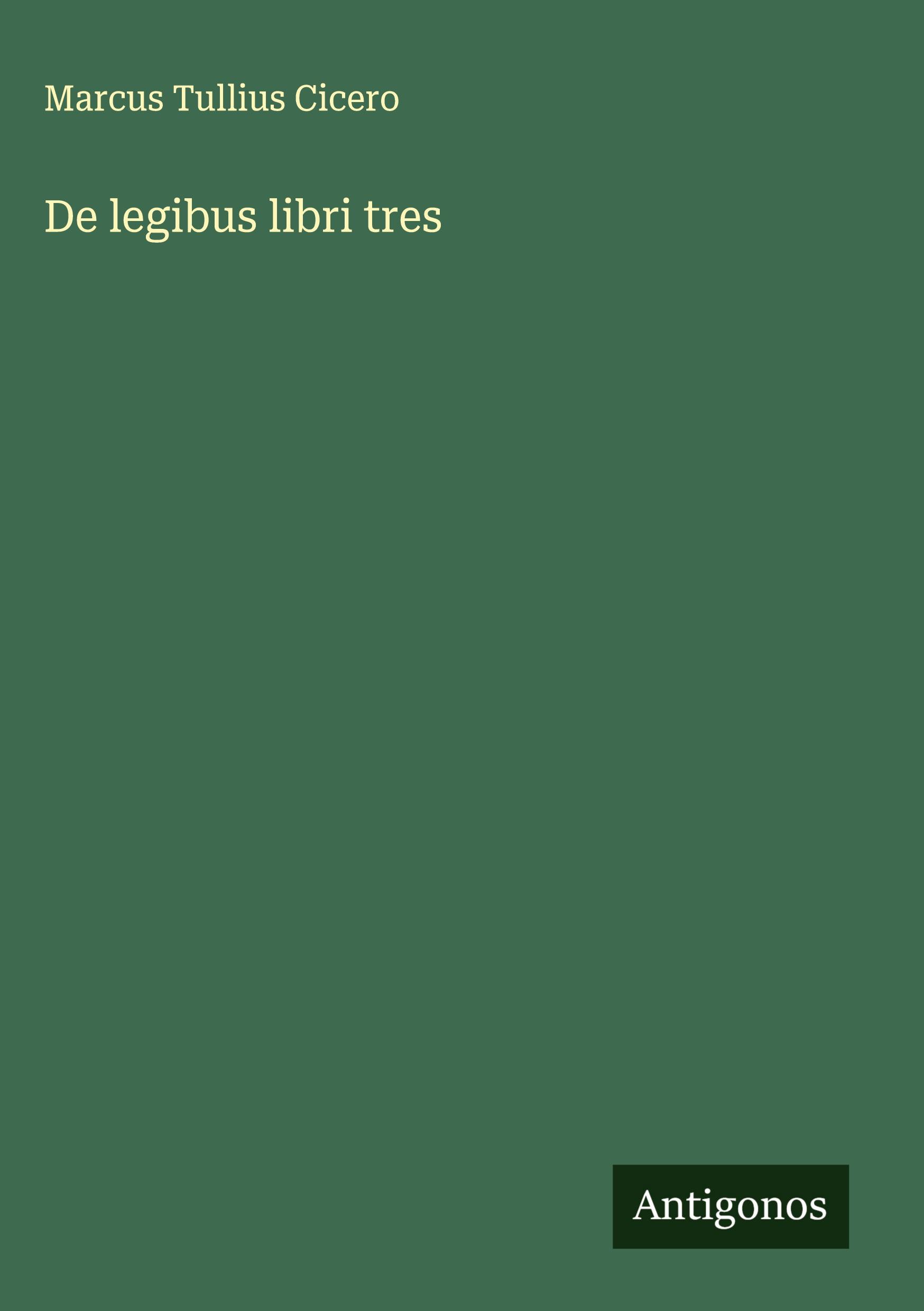 De legibus libri tres