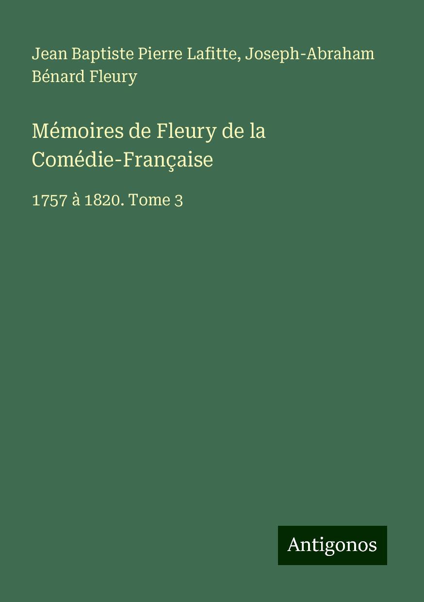 Mémoires de Fleury de la Comédie-Française