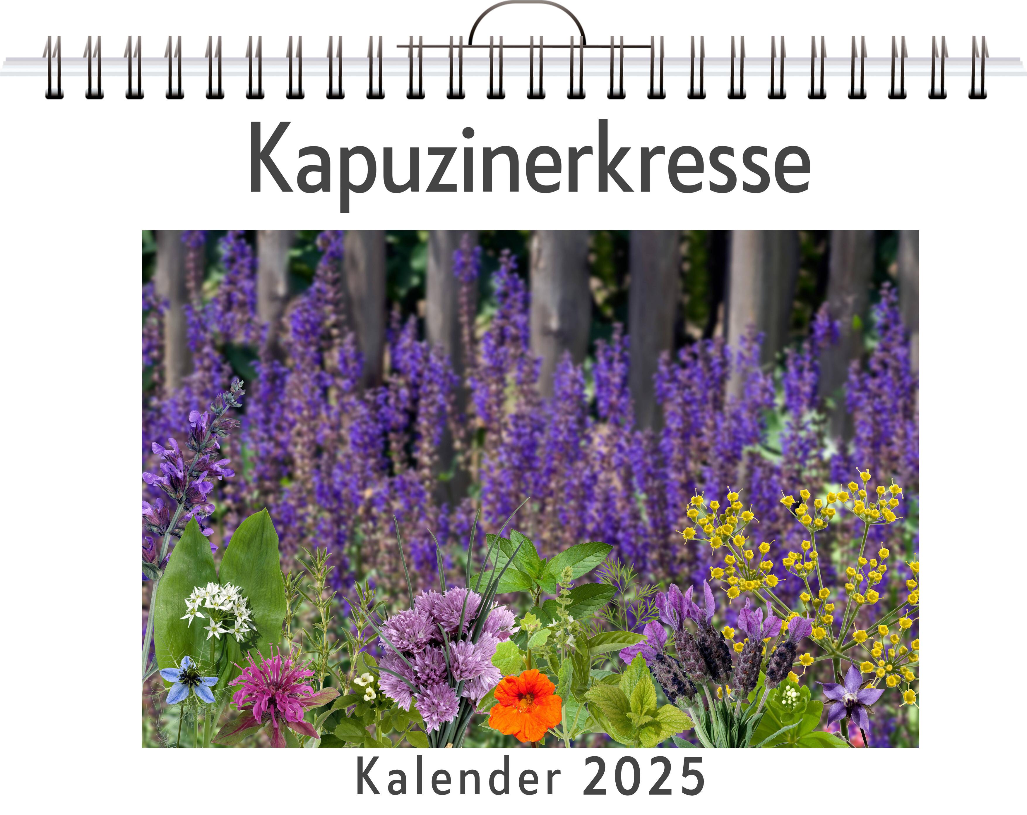 Kapuzinerkresse - (Wandkalender 2025, Kalender DIN A4 quer, Monatskalender im Querformat mit Kalendarium, das perfekte Geschenk)