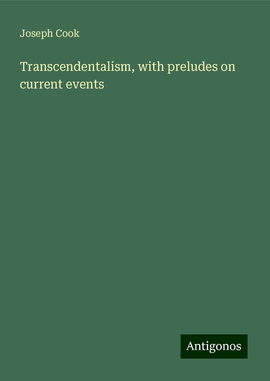 Transcendentalism, with preludes on current events