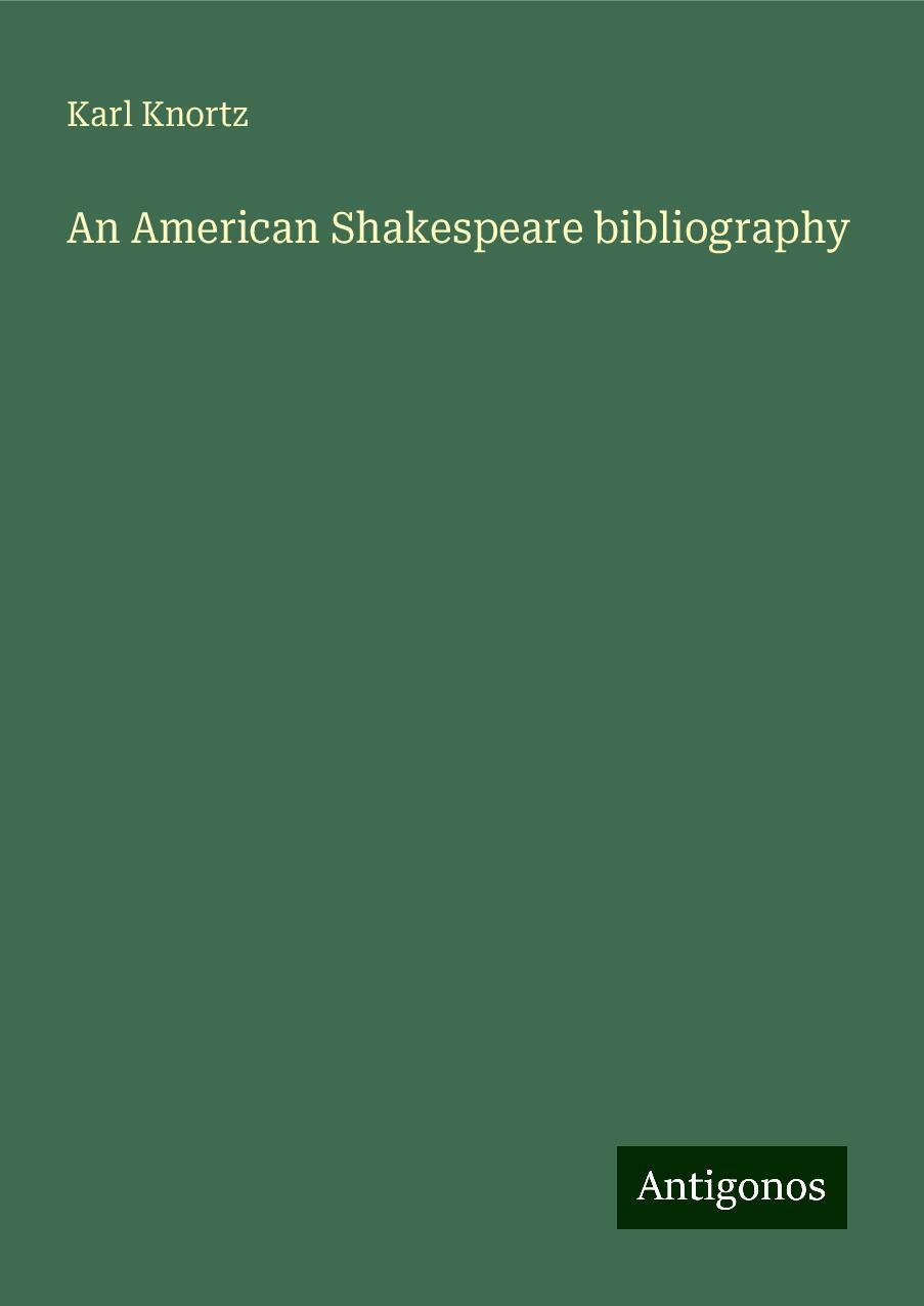 An American Shakespeare bibliography