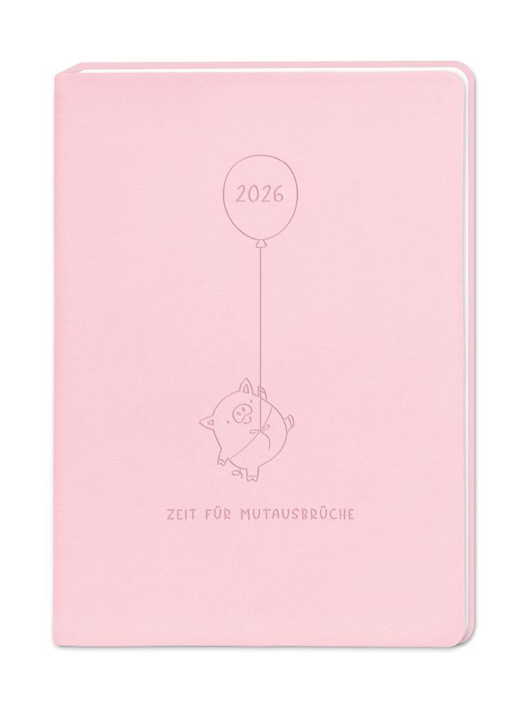 Terminplaner Lederlook 2026 Rosa