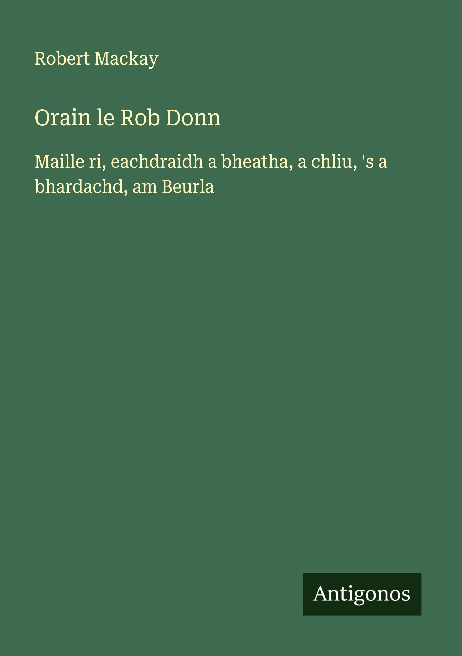 Orain le Rob Donn