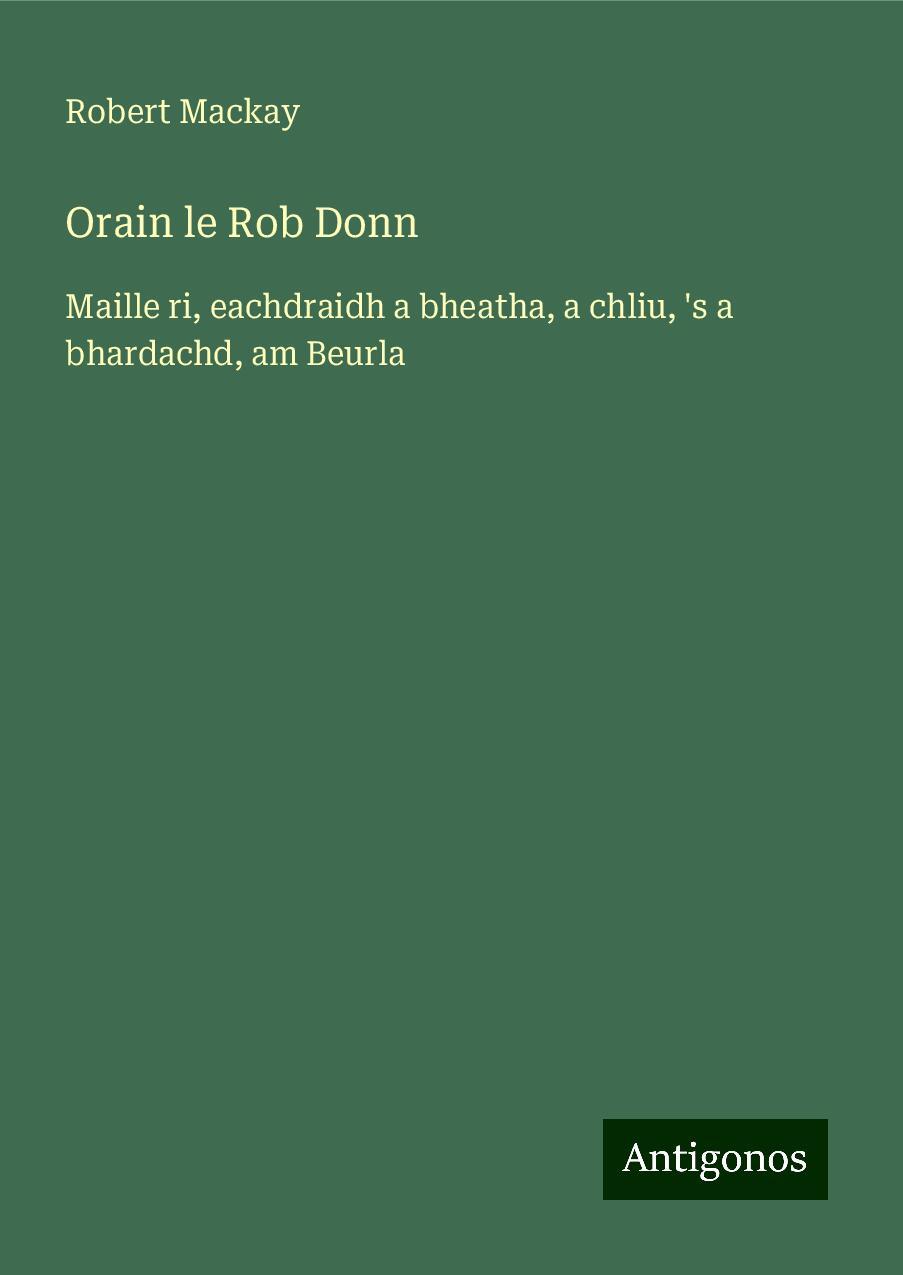 Orain le Rob Donn