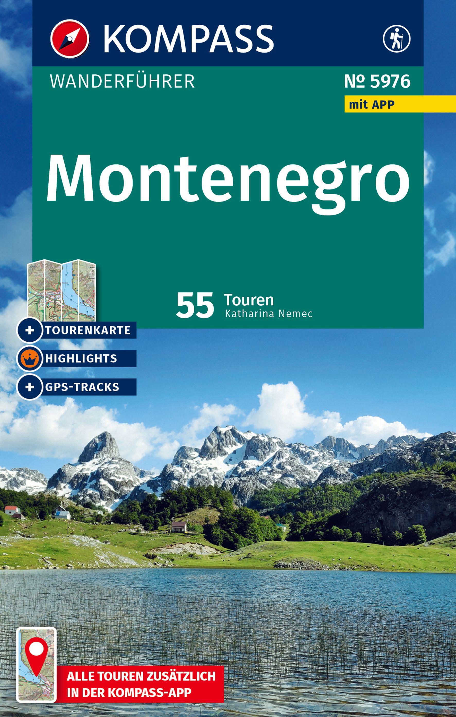 KOMPASS Wanderführer Montenegro, 55 Touren mit Extra-Tourenkarte