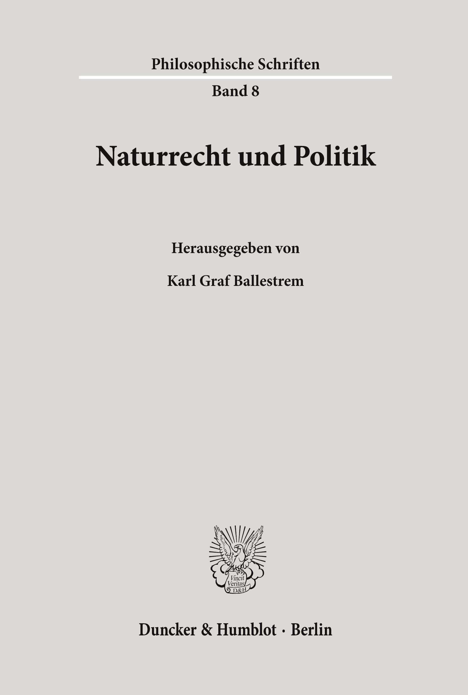 Naturrecht und Politik.