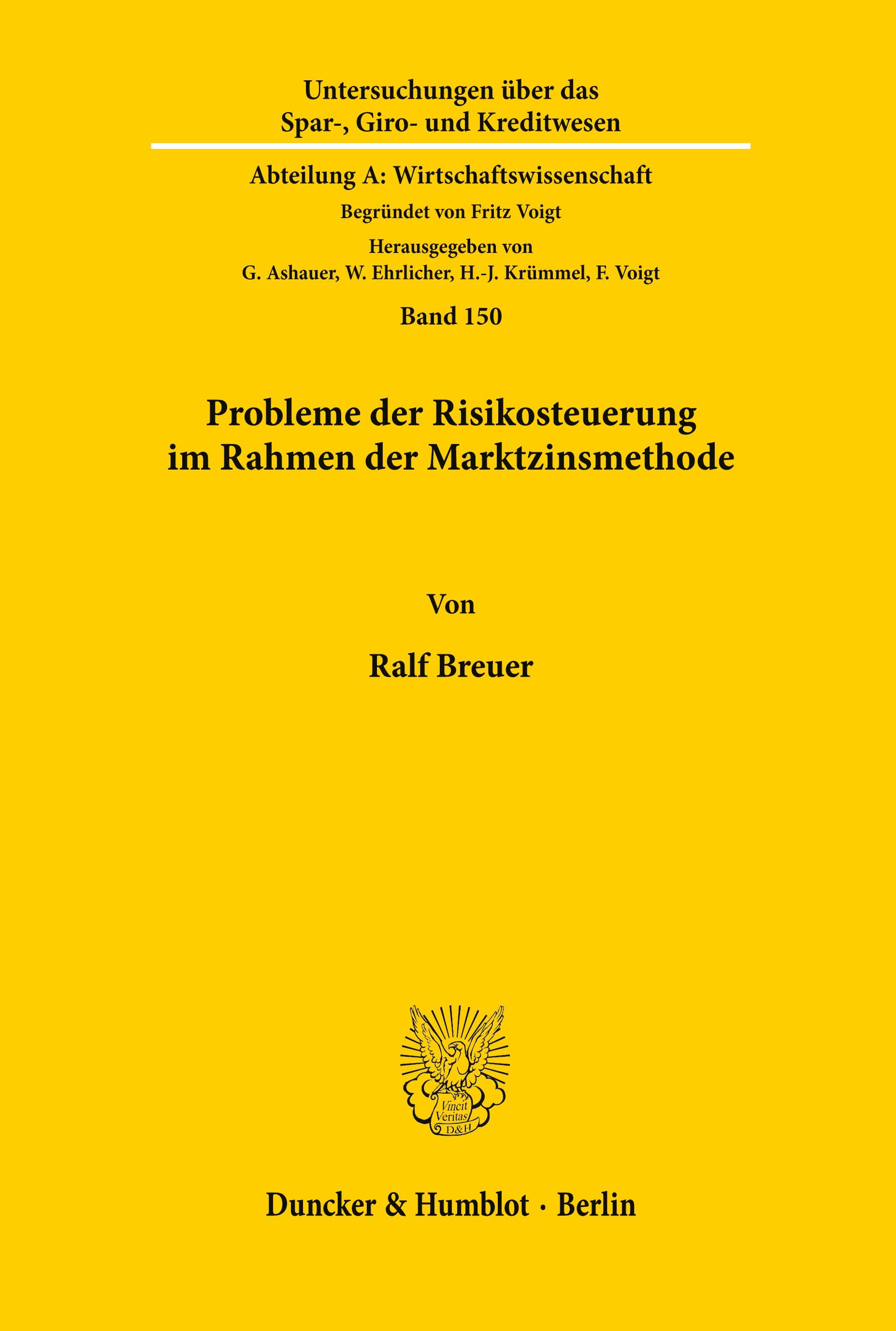 Probleme der Risikosteuerung im Rahmen der Marktzinsmethode.