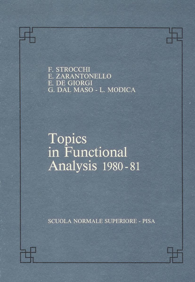 Topics in Functional Analysis 1980-81