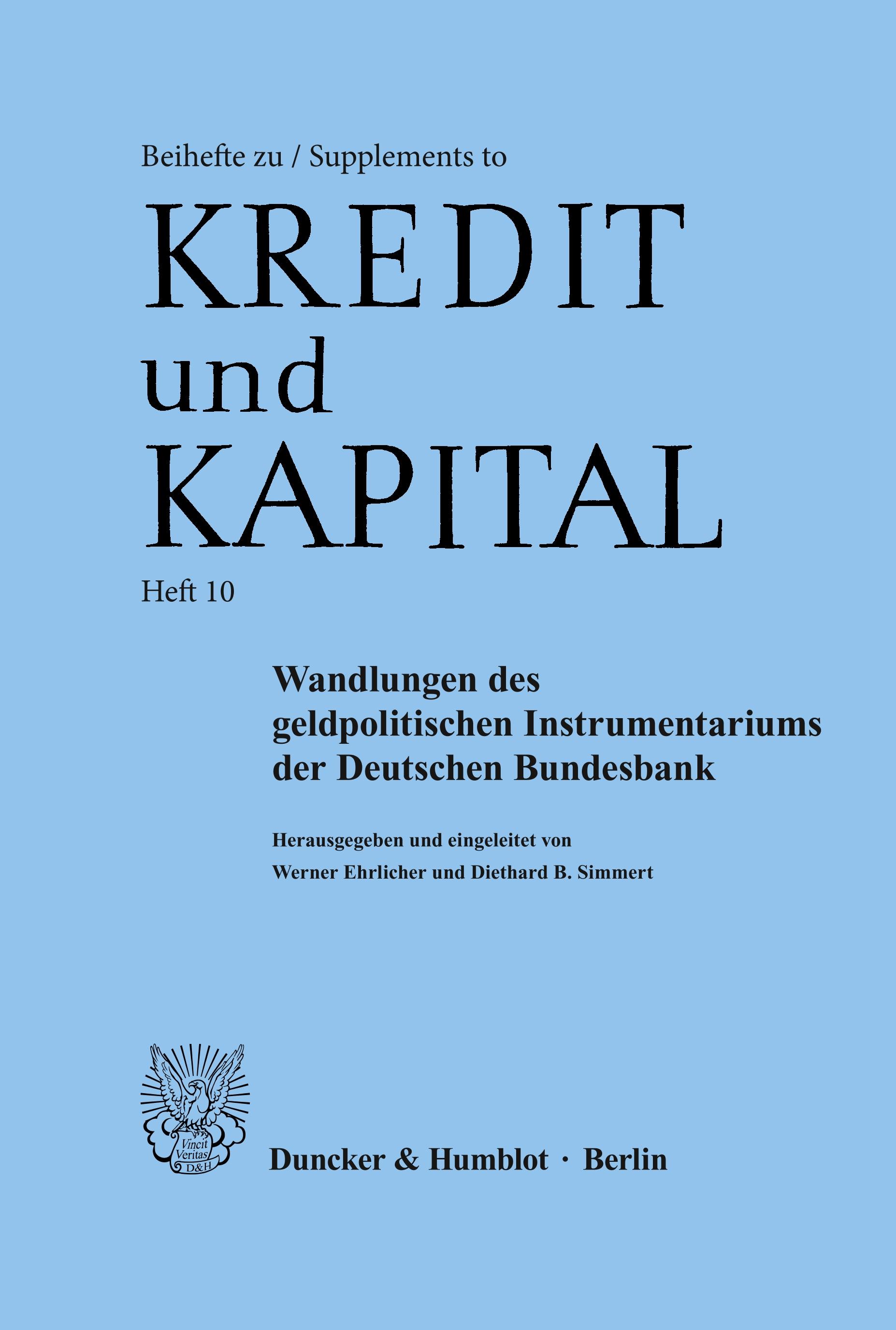 Wandlungen des geldpolitischen Instrumentariums der Deutschen Bundesbank.