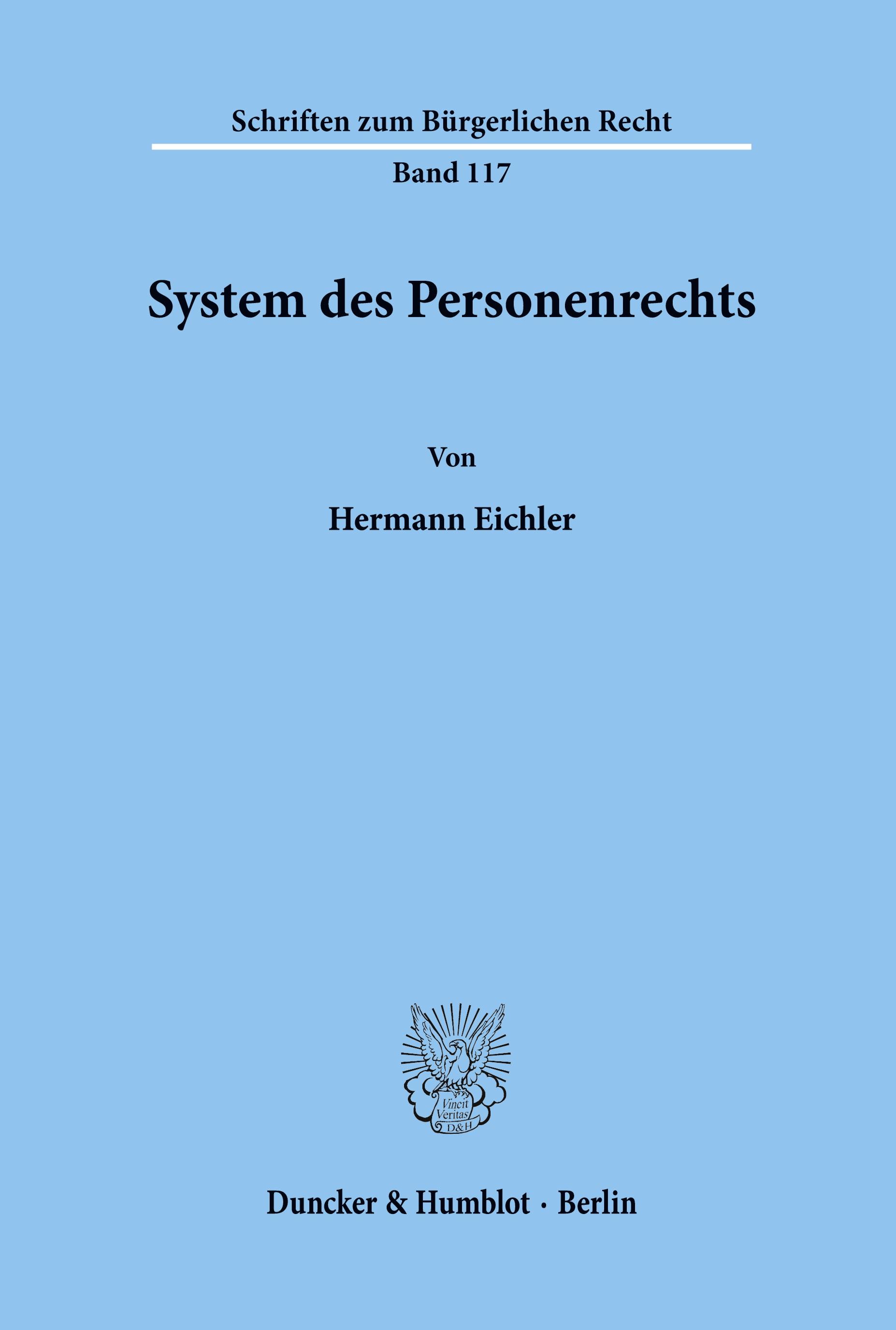 System des Personenrechts.