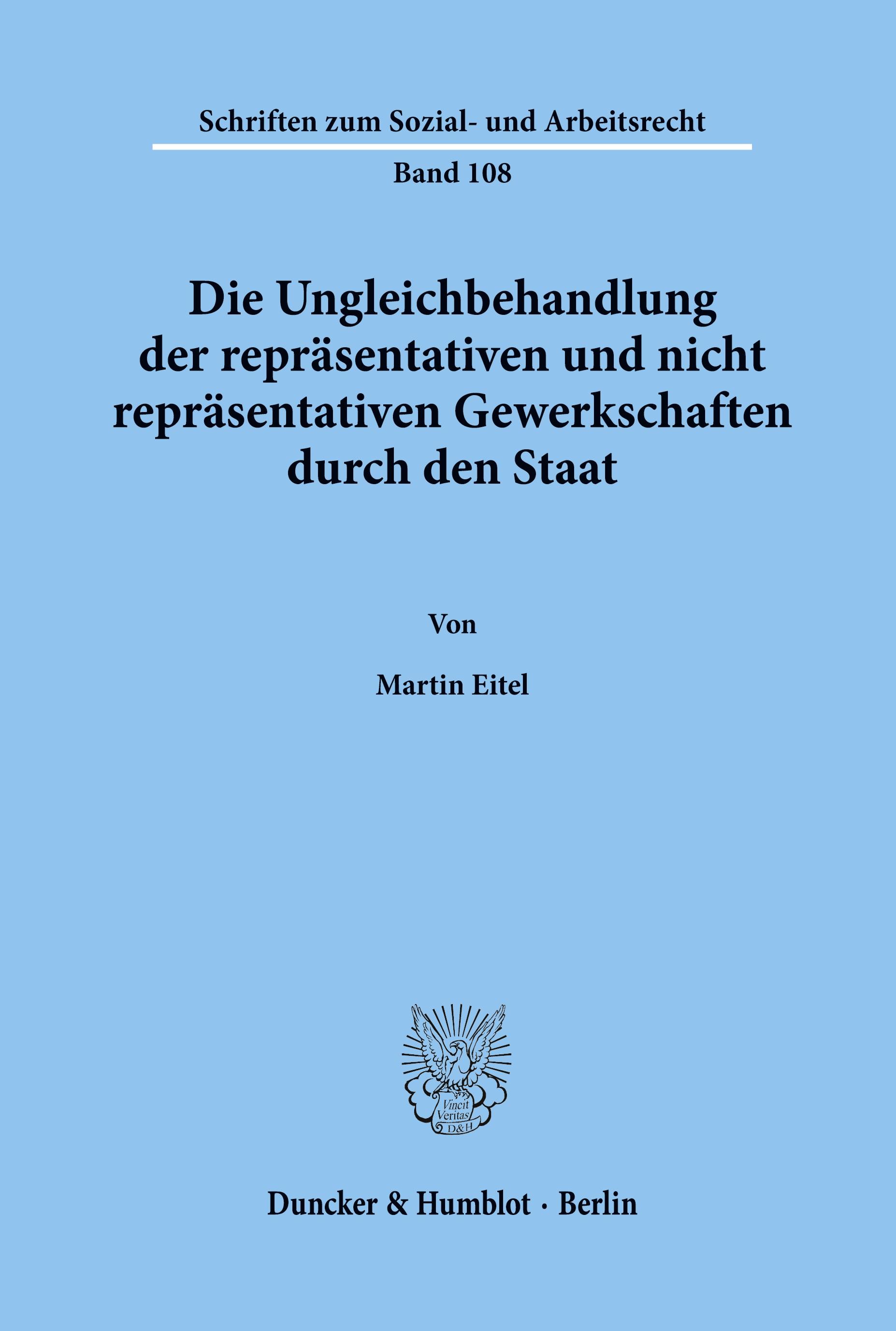 Die Ungleichbehandlung der repräsentativen und nicht repräsentativen Gewerkschaften durch den Staat.