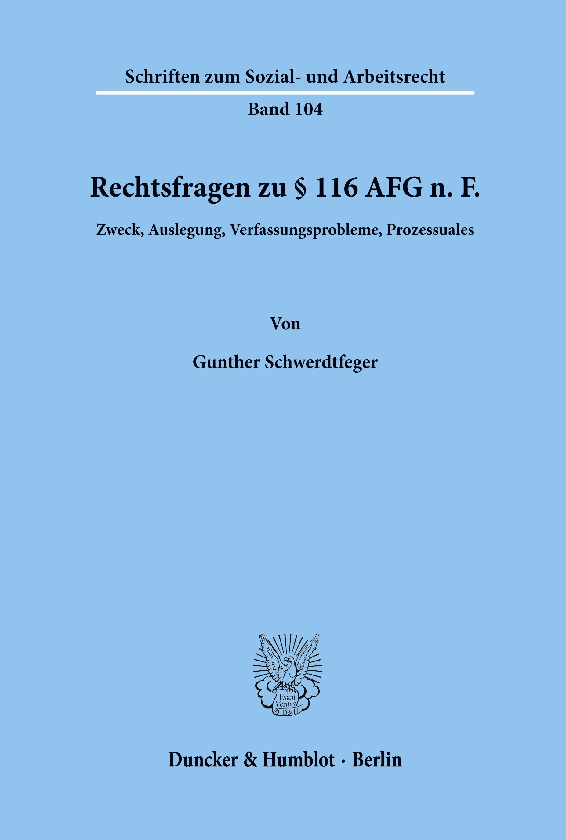 Rechtsfragen zu § 116 AFG n. F.